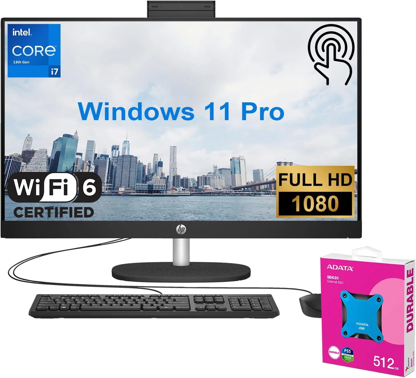 کامپیوتر رومیزی همه کاره HP Essential، صفحه نمایش لمسی 27 اینچی FHD، پردازنده Intel Core i7-1355U، رم 64 گیگابایتی، SSD 2 ترابایتی PCIe، Wi-Fi 6، کیبورد و ماوس سیمی، Windows 11 Pro، مشکی کامپیوتر رومیزی همه کاره HP Essential، صفحه نمایش لمسی 27 اینچی FHD، پردازنده Intel Core i7-1355U، رم 64 گیگابایتی، SSD 2 ترابایتی PCIe، Wi-Fi 6، کیبورد و ماوس سیمی، Windows 11 Pro، مشکی