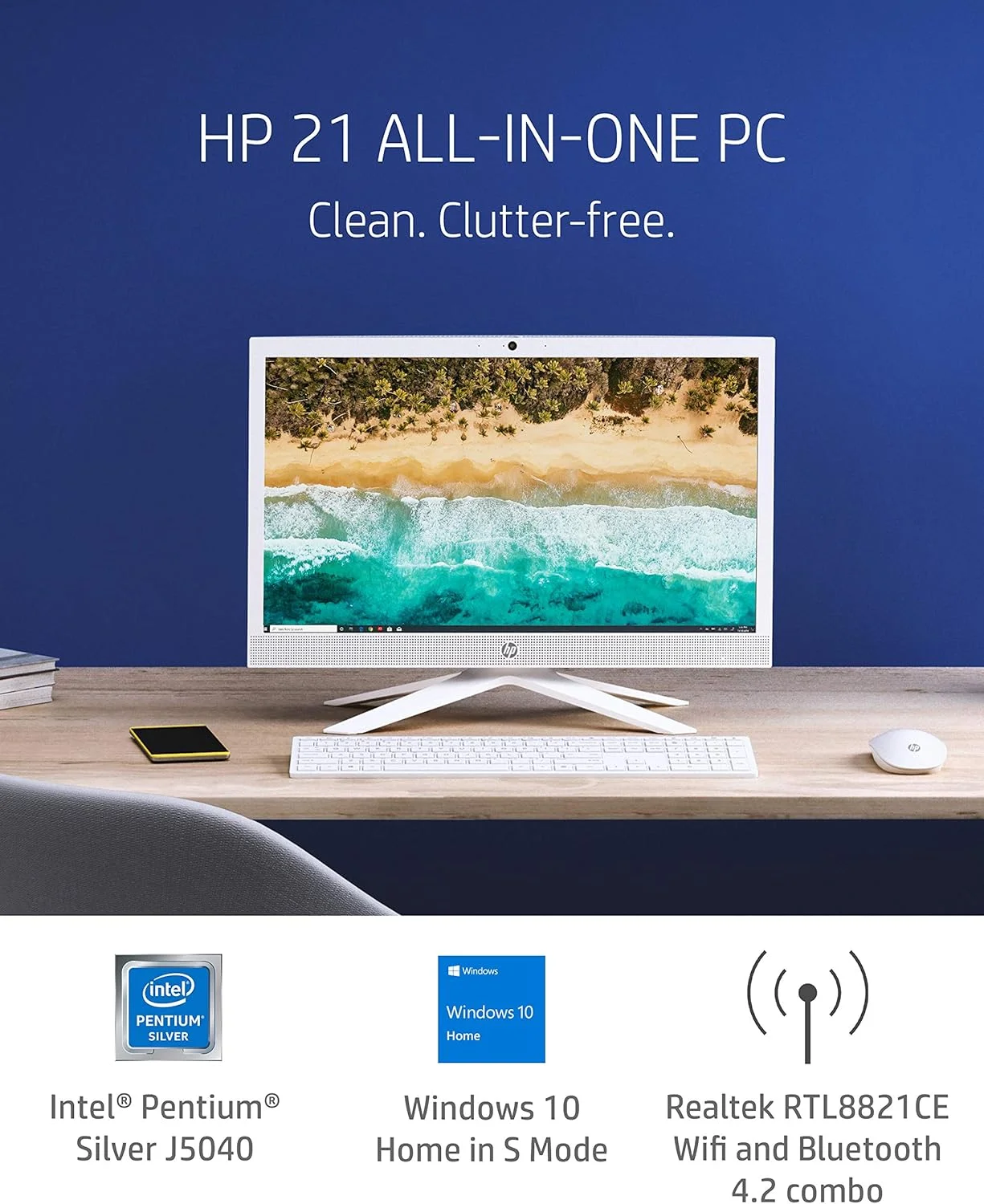 کامپیوتر همه کاره HP 21، پردازنده چهارهستهای Intel Pentium Silver J5040، رم 4 گیگابایتی، حافظه SSD 128 گیگابایتی، صفحه نمایش 20.7 اینچی Full HD، ویندوز 10 هوم با امنیت پیشرفته، دوربین حریم خصوصی (21-b0020، 2020) کامپیوتر همه کاره HP 21، پردازنده چهارهستهای Intel Pentium Silver J5040، رم 4 گیگابایتی، حافظه SSD 128 گیگابایتی، صفحه نمایش 20.7 اینچی Full HD، ویندوز 10 هوم با امنیت پیشرفته، دوربین حریم خصوصی (21-b0020، 2020)