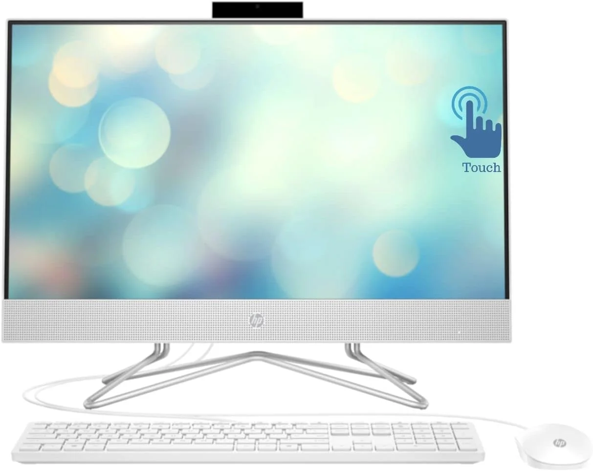 کامپیوتر همه کاره 24 اینچی HP مدل 2024، پردازنده نسل دوازدهم Intel Core i7 1255U، رم 8 گیگابایتی DDR4، حافظه اس اس دی 512 گیگابایتی NVMe، صفحه نمایش لمسی 23.8 اینچی FHD، ویندوز 11 (سفید برفی) (ارتقا یافته)