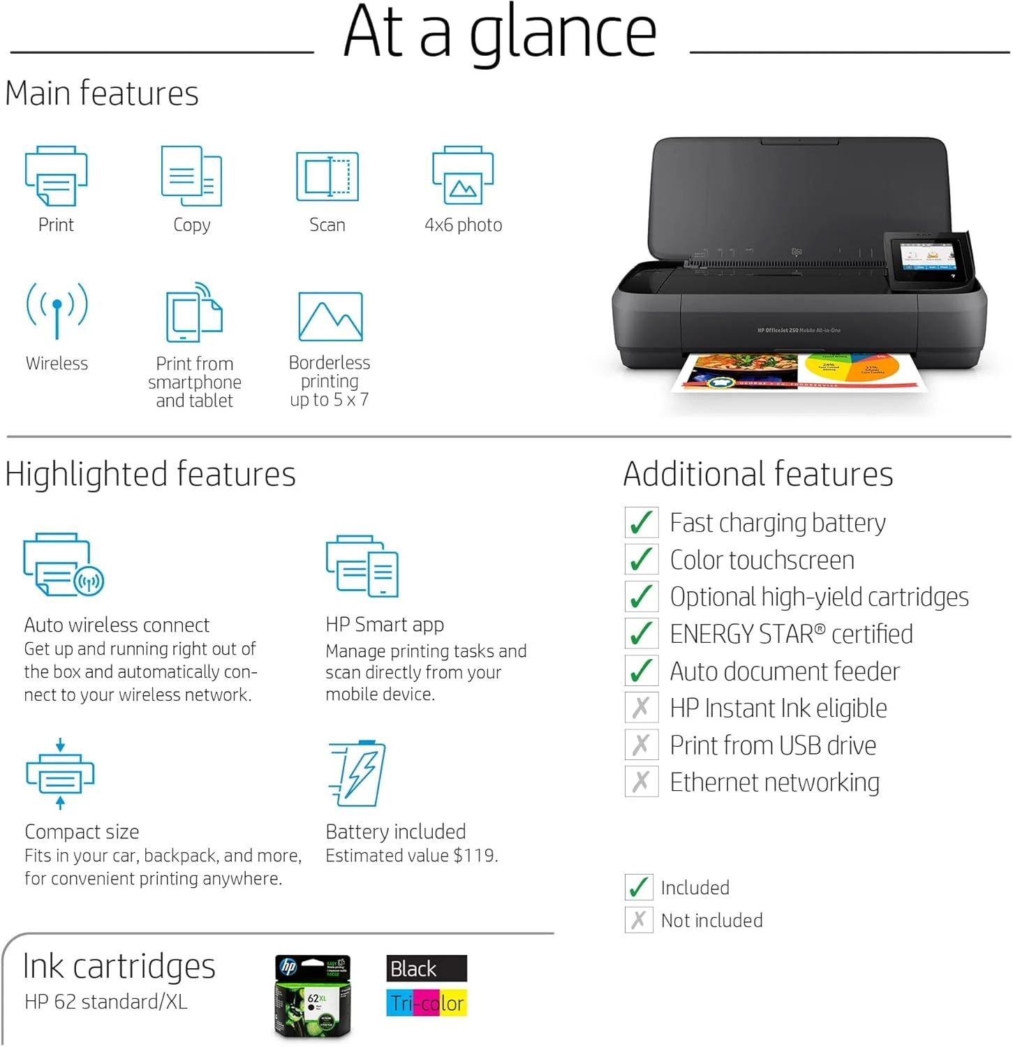 پرینتر قابل حمل همه کاره HP OfficeJet 250 با قابلیت چاپ بی سیم و موبایل، سازگار با الکسا (CZ992A) مشکی پرینتر قابل حمل همه کاره HP OfficeJet 250 با قابلیت چاپ بی سیم و موبایل، سازگار با الکسا (CZ992A) مشکی