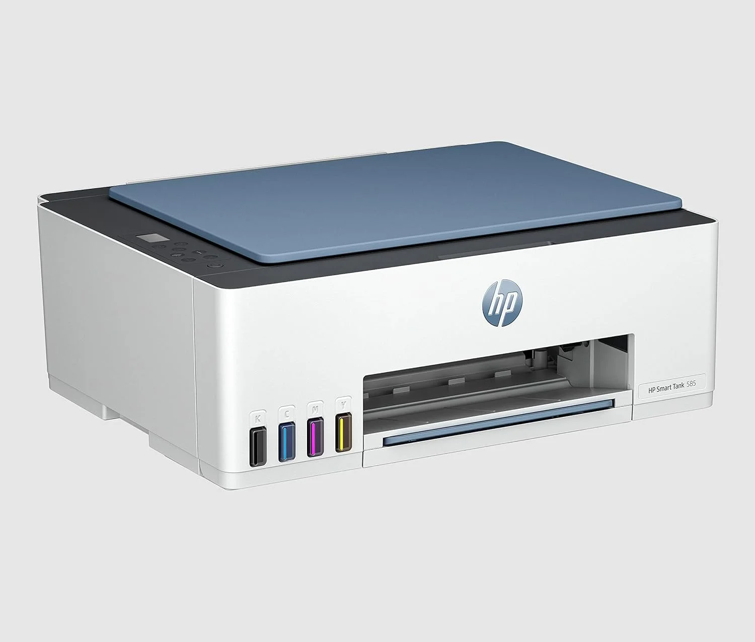 پرینتر چندکاره جوهرافشان بی‌سیم HP Smart Tank 585، چاپ، اسکن، کپی، چاپ تا 18000 صفحه سیاه و سفید یا 6000 صفحه رنگی - آبی تیره [1F3Y4A] (بازسازی شده)