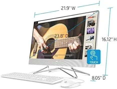 کامپیوتر همه کاره لمسی 23.8 اینچی HP با نور پس زمینه IPS FHD WLED، پردازنده AMD Ryzen 3 3250U، رم 8 گیگابایتی DDR4، هارد دیسک 1 ترابایتی 7200RPM + SSD 256 گیگابایتی PCIe NVMe، درایوهای نوری، WiFi، بلوتوث، دوربین، کارت خوان رسانه، ویندوز 10
