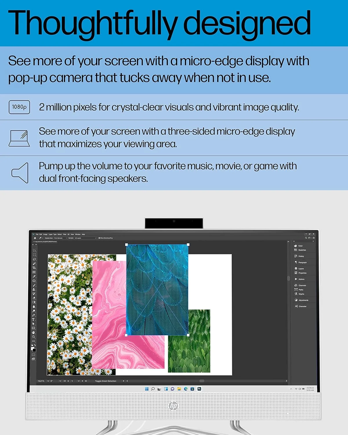 کامپیوتر رومیزی همه کاره HP، صفحه نمایش 21.5 اینچی Full HD Micro-Edge، پردازنده AMD Ryzen 3، گرافیک AMD Radeon، رم 8 گیگابایتی SDRAM، حافظه SSD 256 گیگابایتی، سیستم عامل Windows 11 Home، MU-MIMO، بلوتوث و Wi-Fi (22-dd0032، 2022) کامپیوتر رومیزی همه کاره HP، صفحه نمایش 21.5 اینچی Full HD Micro-Edge، پردازنده AMD Ryzen 3، گرافیک AMD Radeon، رم 8 گیگابایتی SDRAM، حافظه SSD 256 گیگابایتی، سیستم عامل Windows 11 Home، MU-MIMO، بلوتوث و Wi-Fi (22-dd0032، 2022)