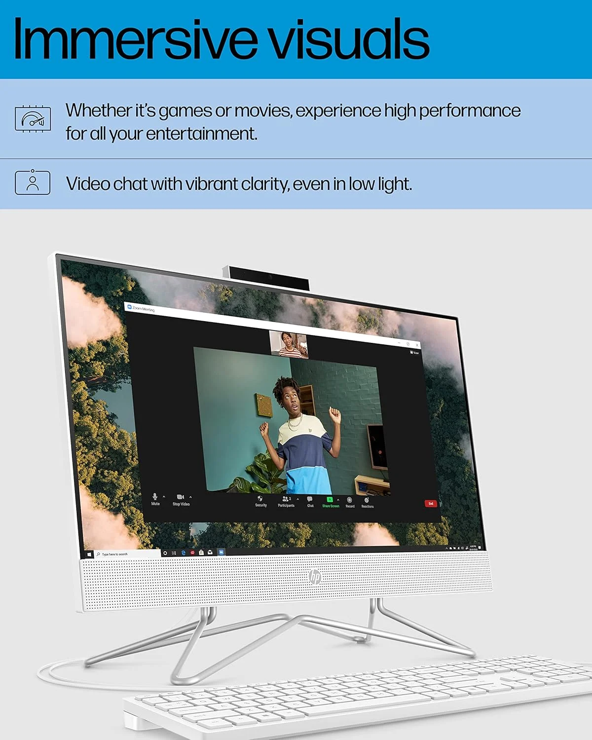 کامپیوتر رومیزی همه کاره HP، صفحه نمایش 21.5 اینچی Full HD Micro-Edge، پردازنده AMD Ryzen 3، گرافیک AMD Radeon، رم 8 گیگابایتی SDRAM، حافظه SSD 256 گیگابایتی، سیستم عامل Windows 11 Home، MU-MIMO، بلوتوث و Wi-Fi (22-dd0032، 2022) کامپیوتر رومیزی همه کاره HP، صفحه نمایش 21.5 اینچی Full HD Micro-Edge، پردازنده AMD Ryzen 3، گرافیک AMD Radeon، رم 8 گیگابایتی SDRAM، حافظه SSD 256 گیگابایتی، سیستم عامل Windows 11 Home، MU-MIMO، بلوتوث و Wi-Fi (22-dd0032، 2022)