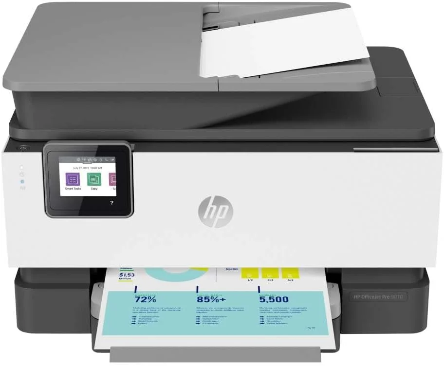 پرینتر چندکاره جوهرافشان بی‌سیم اچ پی Officejet Pro 9010، با Smart Tasks برای بهره‌وری هوشمندانه اداری (3UK83B)