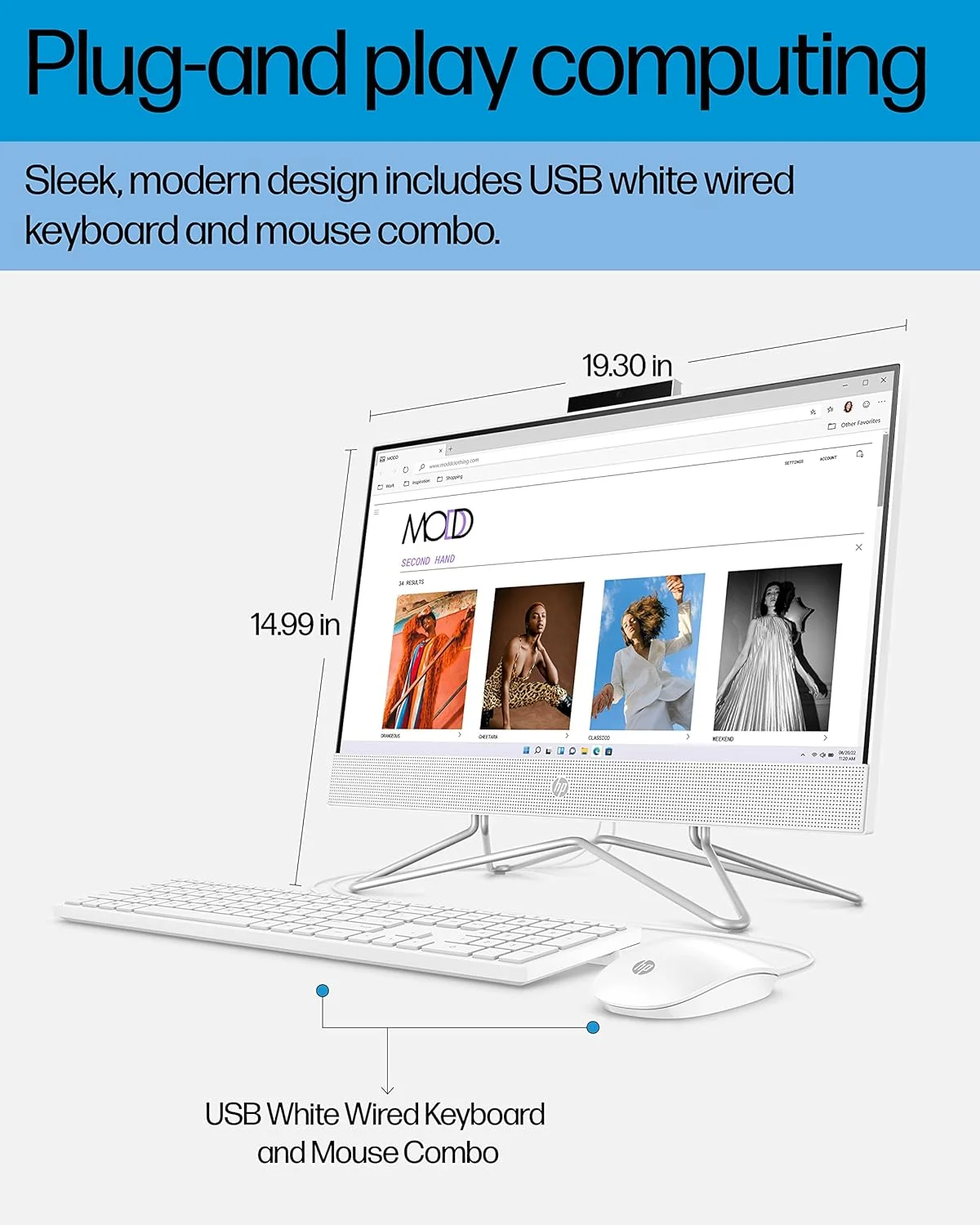 کامپیوتر رومیزی همه کاره HP، صفحه نمایش 21.5 اینچی Full HD Micro-Edge، پردازنده AMD Ryzen 3، گرافیک AMD Radeon، رم 8 گیگابایتی SDRAM، حافظه SSD 256 گیگابایتی، سیستم عامل Windows 11 Home، MU-MIMO، بلوتوث و Wi-Fi (22-dd0032، 2022) کامپیوتر رومیزی همه کاره HP، صفحه نمایش 21.5 اینچی Full HD Micro-Edge، پردازنده AMD Ryzen 3، گرافیک AMD Radeon، رم 8 گیگابایتی SDRAM، حافظه SSD 256 گیگابایتی، سیستم عامل Windows 11 Home، MU-MIMO، بلوتوث و Wi-Fi (22-dd0032، 2022)