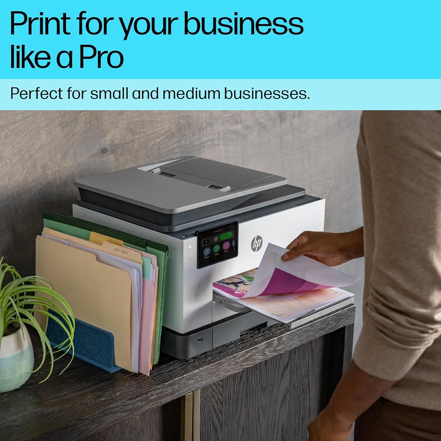 پرینتر چندکاره HP OfficeJet Pro 9130 - بی سیم، چاپ دورو، اسکن دورو، ADF، اسکن به PDF/ایمیل، صفحه لمسی