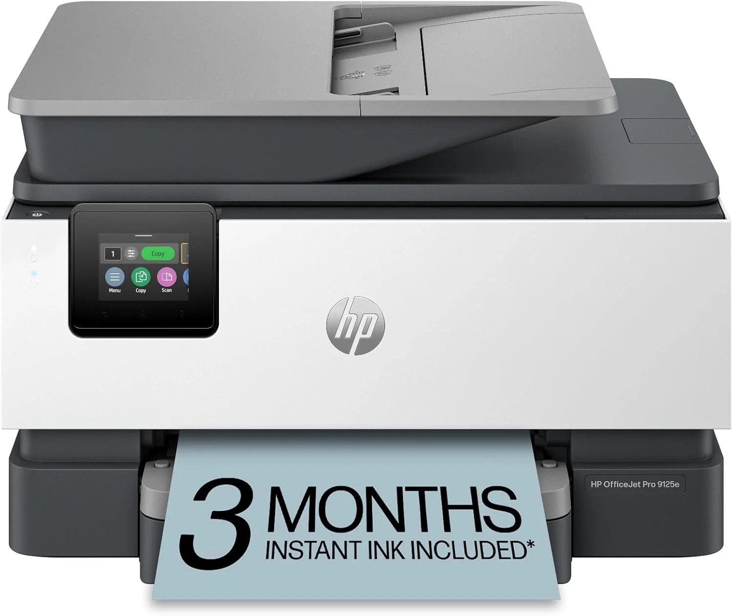 پرینتر چندکاره جوهرافشان رنگی HP OfficeJet Pro 9125e، مناسب برای کسب و کارهای کوچک و متوسط، قابلیت چاپ، کپی، اسکن، فکس، سازگار با Instant Ink (شامل 3 ماه اشتراک رایگان)؛ دارای صفحه لمسی؛ اسکن هوشمند پیشرفته