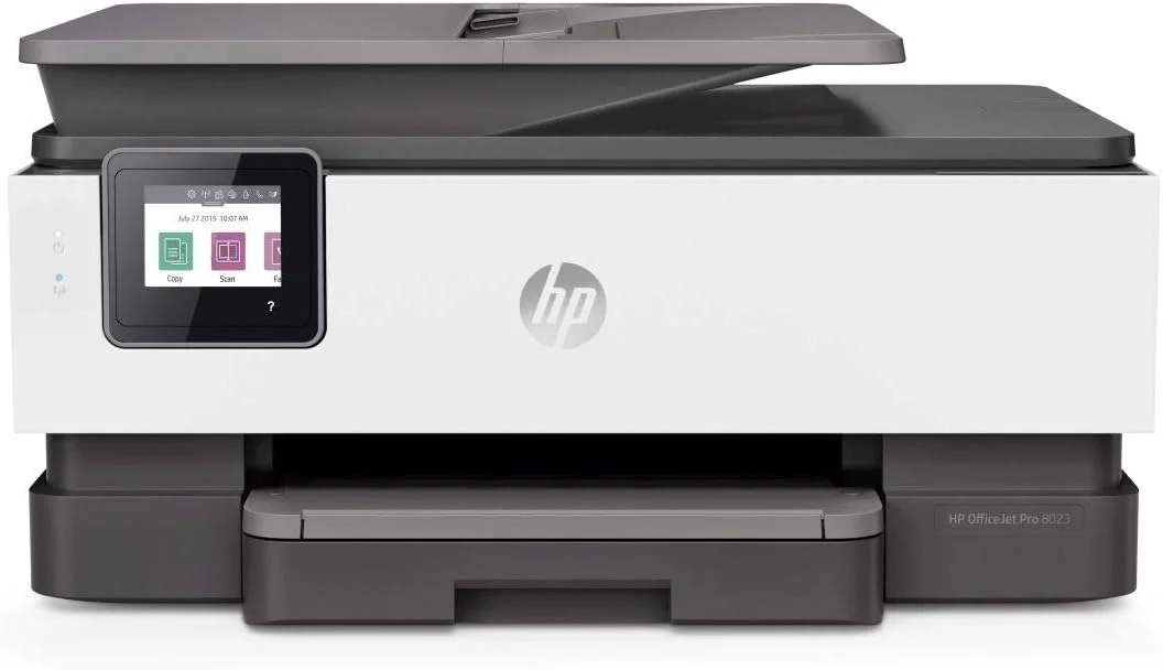 پرینتر چندکاره جوهرافشان بی‌سیم اچ پی Officejet Pro 8023-1Kr64B با قابلیت پرینت، اسکن، کپی و فکس با رزولوشن 4800 X 1200 DPI