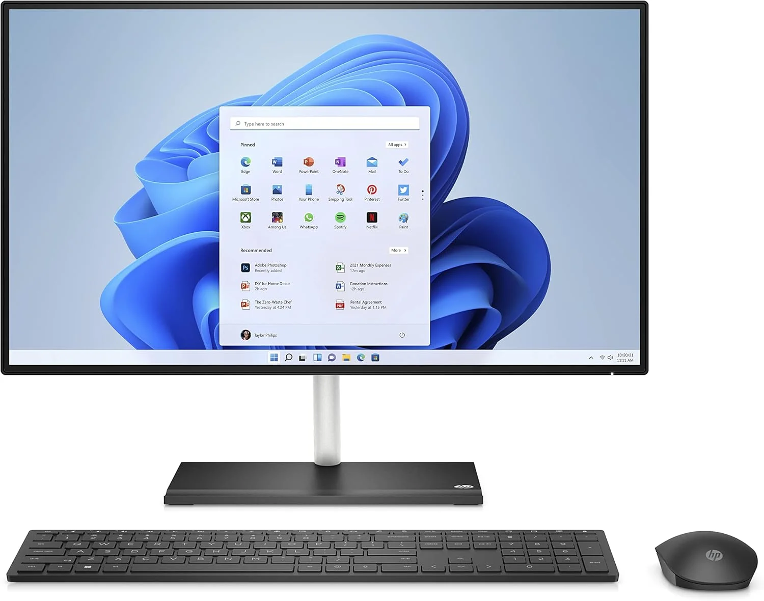 کامپیوتر همه کاره HP نسل 12 اینتل Core i3 با صفحه نمایش 23.8 اینچی (60.5 سانتی متر)، 8 گیگابایت رم، 1 ترابایت هارد دیسک، 256 گیگابایت SSD، FHD، Micro-Edge، ضد تابش نور، کیبورد و ماوس بی سیم، گرافیک Intel UHD، ویندوز 11، 6.69 کیلوگرم، مدل 24-ck0550in