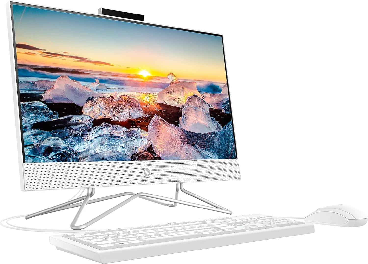 کامپیوتر رومیزی همه کاره HP، صفحه نمایش 21.5 اینچی Full HD، پردازنده Intel Duel Core Celeron J4025، وب کم، WiFi-AC، بلوتوث، HDMI، RJ-45، کیبورد و ماوس سیمی، ویندوز 11، سفید (32 گیگابایت رم | 1 ترابایت SSD)