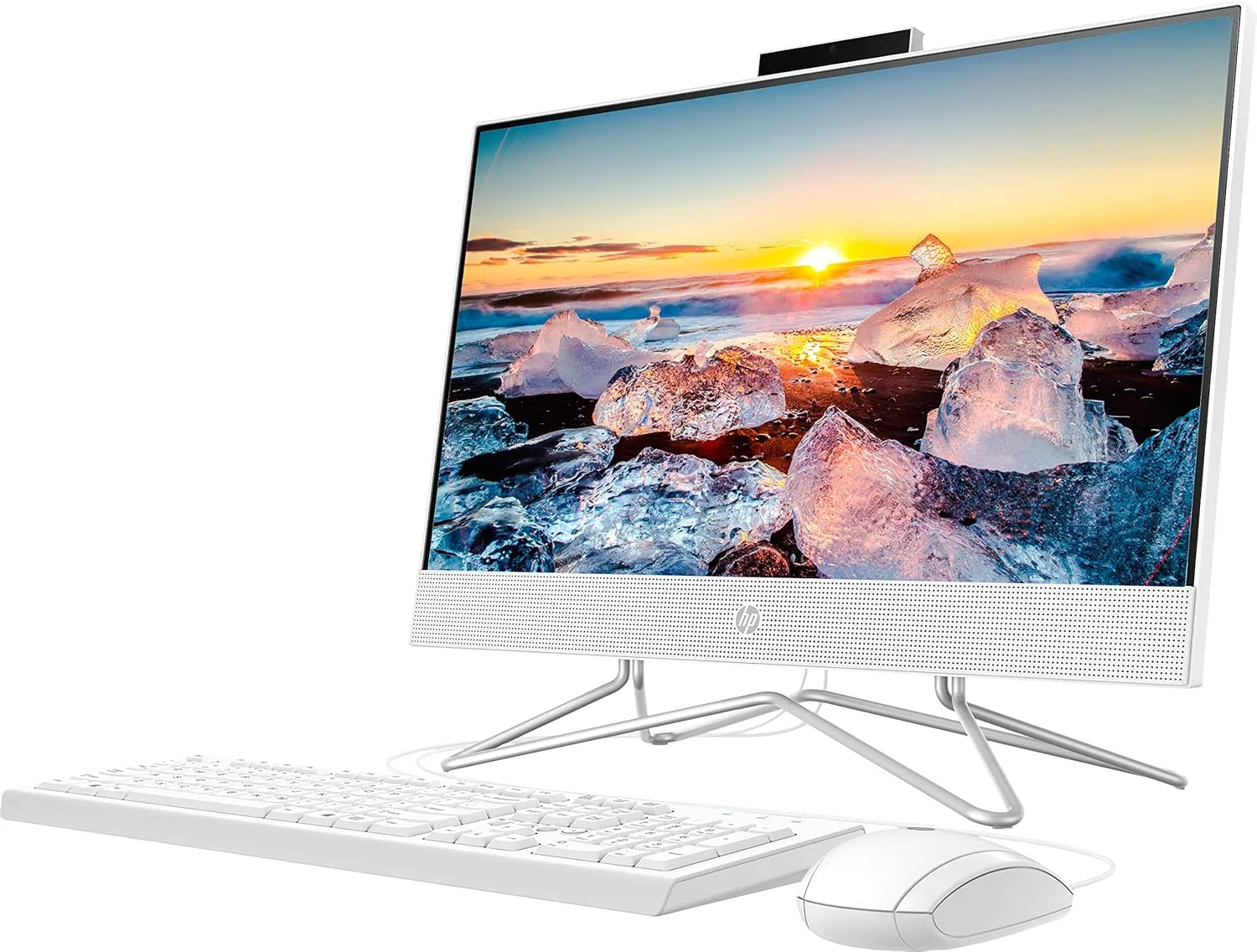 کامپیوتر رومیزی همه کاره HP، صفحه نمایش 21.5 اینچی Full HD، پردازنده Intel Duel Core Celeron J4025، وب کم، WiFi-AC، بلوتوث، HDMI، RJ-45، کیبورد و ماوس سیمی، ویندوز 11، سفید (32 گیگابایت رم | 1 ترابایت SSD)