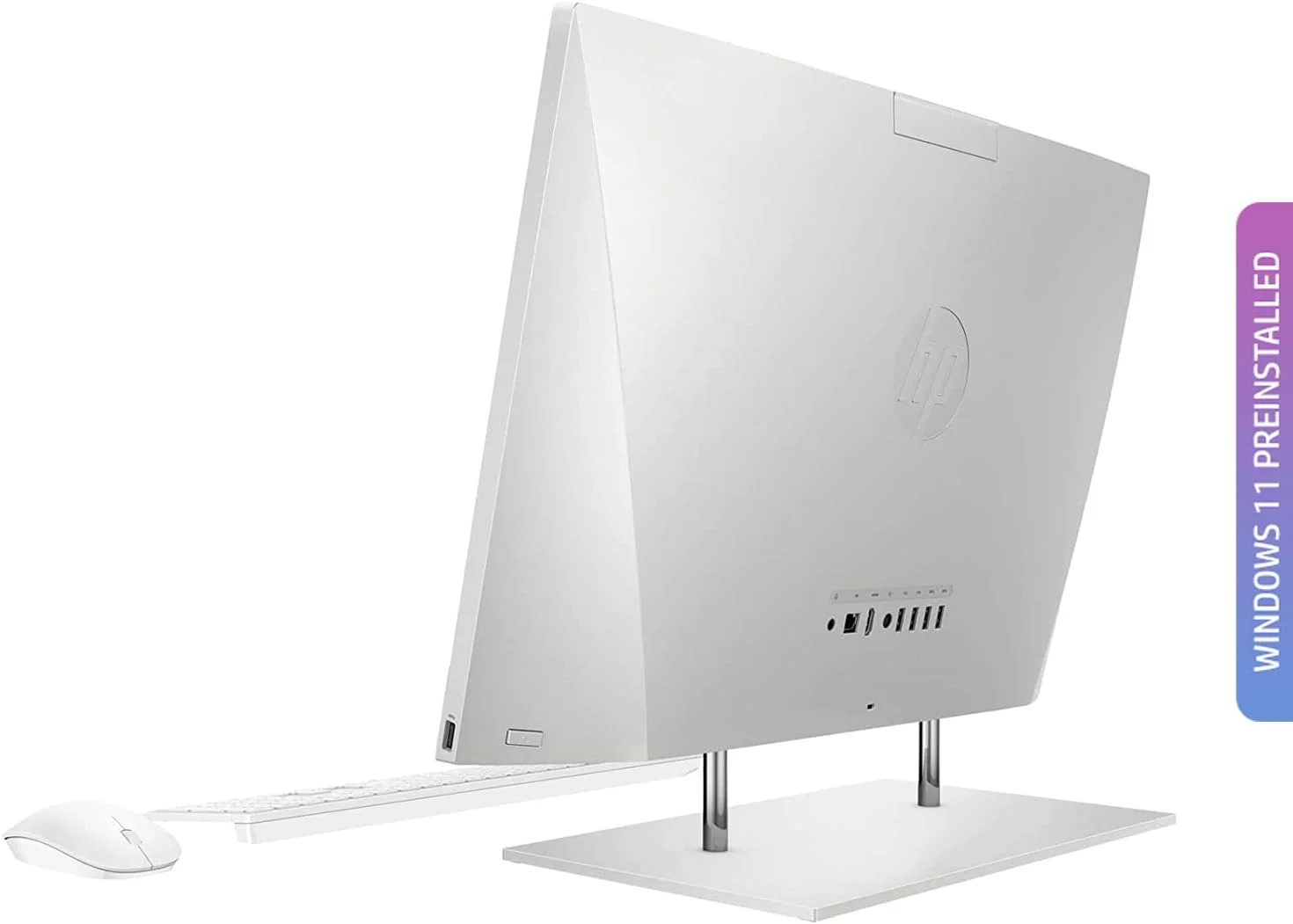 کامپیوتر همه کاره HP مدل 27 اینچی FHD IPS با الکسا (AMD Ryzen 7 4700U/16GB/1TB PCIe NVMe M.2 SSD/Win 11/MS Office 2019)، 27-dp1222in، نقره ای