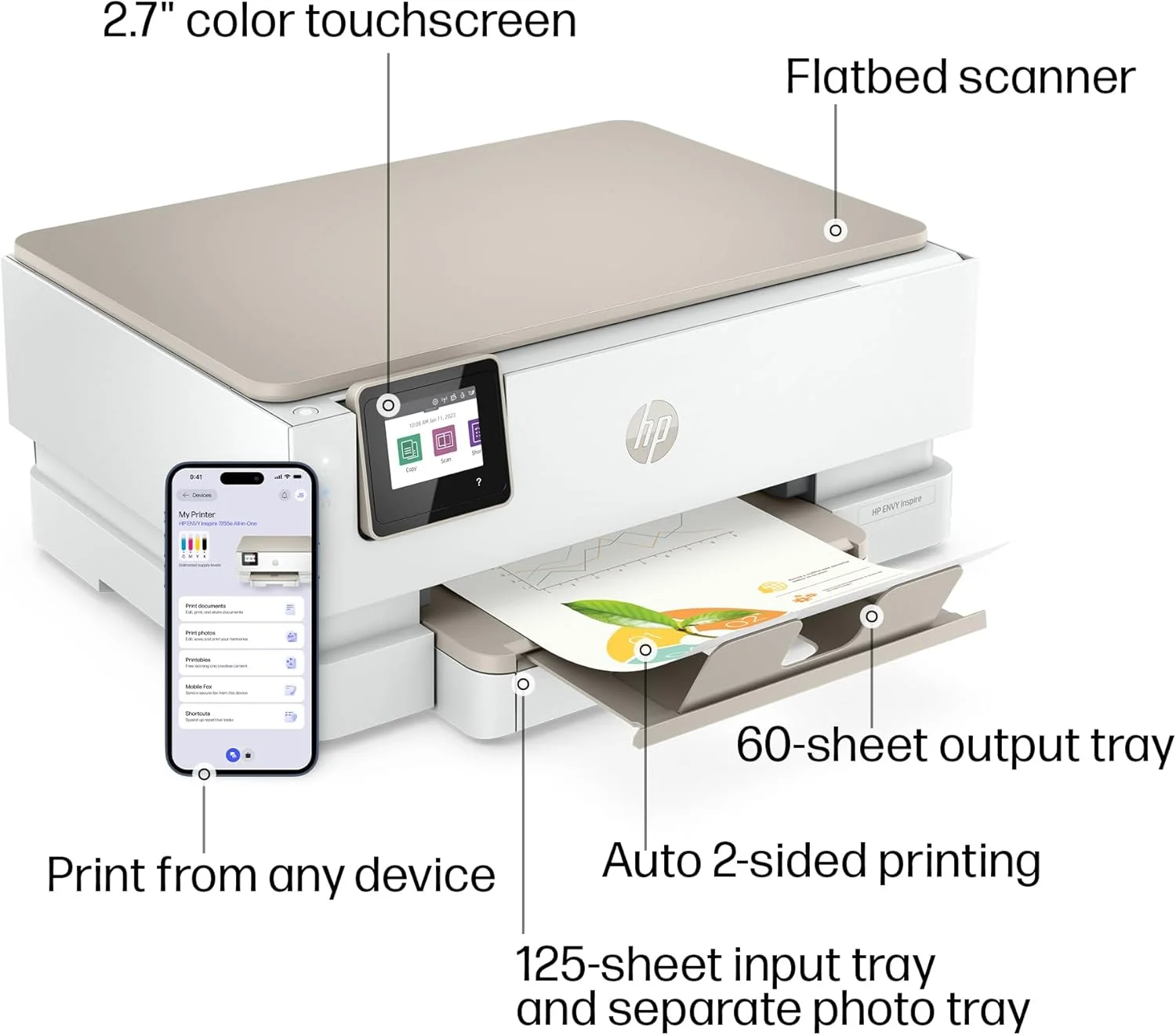 پرینتر چندکاره جوهرافشان رنگی بیسیم HP ENVY Inspire 7255e به همراه 6 ماه اشتراک رایگان Instant Ink (1W2Y9A) سفید پرینتر چندکاره جوهرافشان رنگی بیسیم HP ENVY Inspire 7255e به همراه 6 ماه اشتراک رایگان Instant Ink (1W2Y9A) سفید