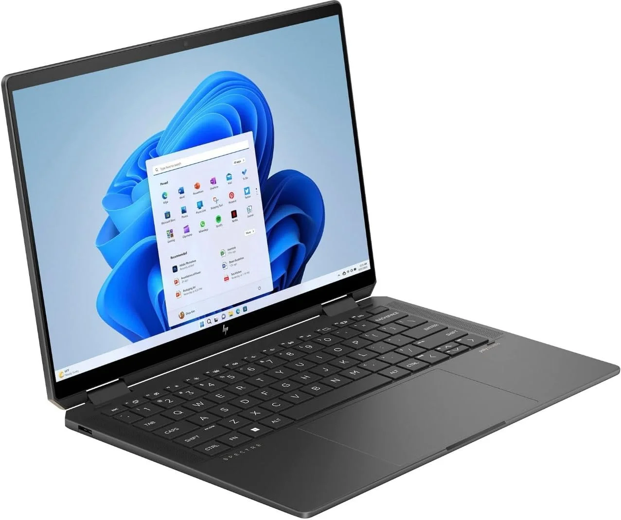 لپ تاپ 2 در 1 HP Spectre x360 با صفحه نمایش لمسی 14 اینچی 2.8K UWVA OLED، پردازنده Intel Evo Core Ultra 7 155H، 16 هسته ای، 16 گیگابایت رم، 1 ترابایت SSD، ویندوز 11، صفحه کلید انگلیسی، مشکی شب، حسگر اثر انگشت