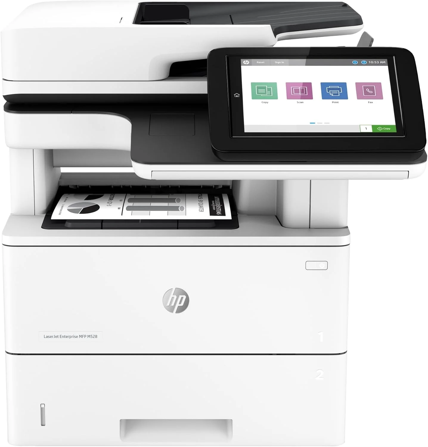 پرینتر چندکاره لیزری مشکی HP LaserJet Enterprise MFP M528dn با اترنت داخلی و چاپ دورو (1PV64A)، سفید