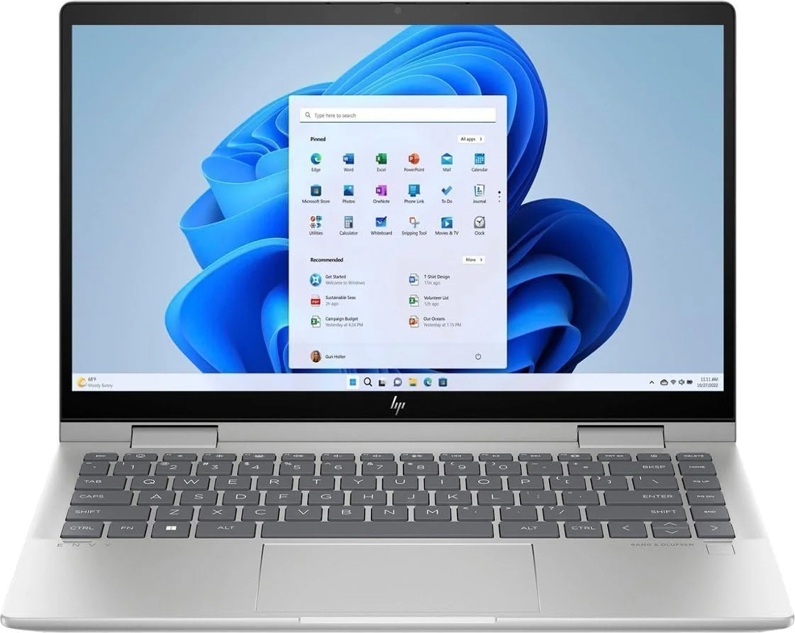 لپ تاپ 2 در 1 HP Envy x360، صفحه نمایش لمسی 14.0 اینچی FHD، پردازنده Intel Core 7 150U، رم 16 گیگابایتی SSD 512 گیگابایتی، بلوتوث، Wi-Fi 6E، حسگر اثر انگشت، صفحه کلید با نور پس زمینه، Windows 11 Pro، نقره ای لپ تاپ 2 در 1 HP Envy x360، صفحه نمایش لمسی 14.0 اینچی FHD، پردازنده Intel Core 7 150U، رم 16 گیگابایتی SSD 512 گیگابایتی، بلوتوث، Wi-Fi 6E، حسگر اثر انگشت، صفحه کلید با نور پس زمینه، Windows 11 Pro، نقره ای