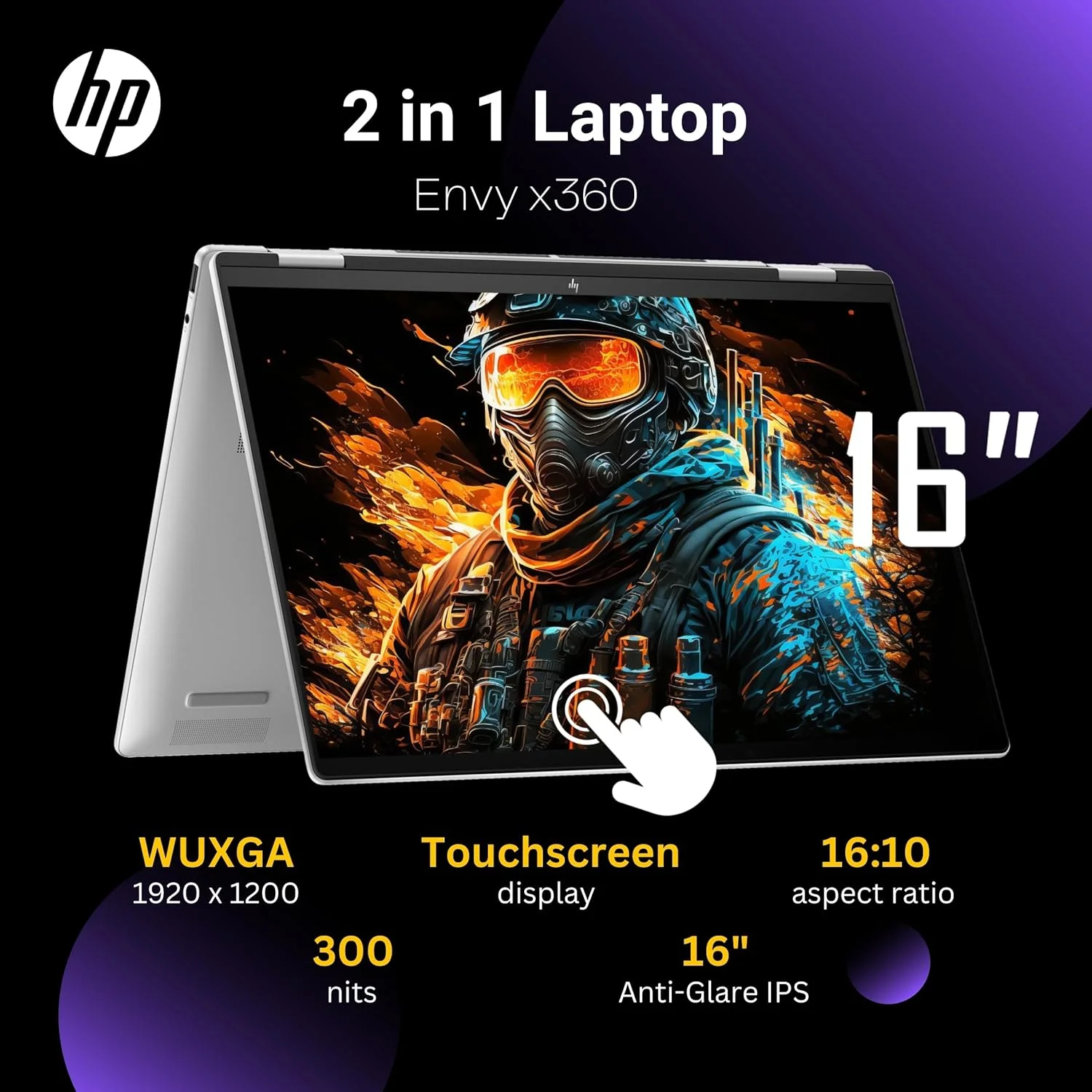لپ تاپ 2 در 1 HP Envy x360 مدل 2024، صفحه نمایش لمسی 16 اینچی WUXGA، پردازنده Core Ultra 7 155U (>i7-1355U، 4.80 گیگاهرتز)، لپ تاپ هوش مصنوعی Copilot، دوربین IR 5 مگاپیکسلی، صفحه کلید با نور پس زمینه، ویندوز 11 هوم، نقره ای (16 گیگابایت 6400 مگاهرتز DDR5 | 2 ترابایت SSD)