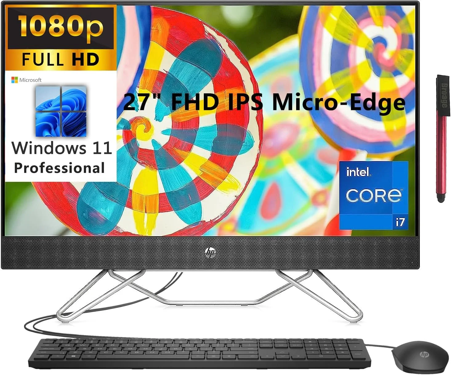 کامپیوتر همه کاره لمسی 23.8 اینچی HP - پردازنده Intel Core i3 - حافظه 8 گیگابایتی - هارد دیسک 1 ترابایتی - مشکی، سفید