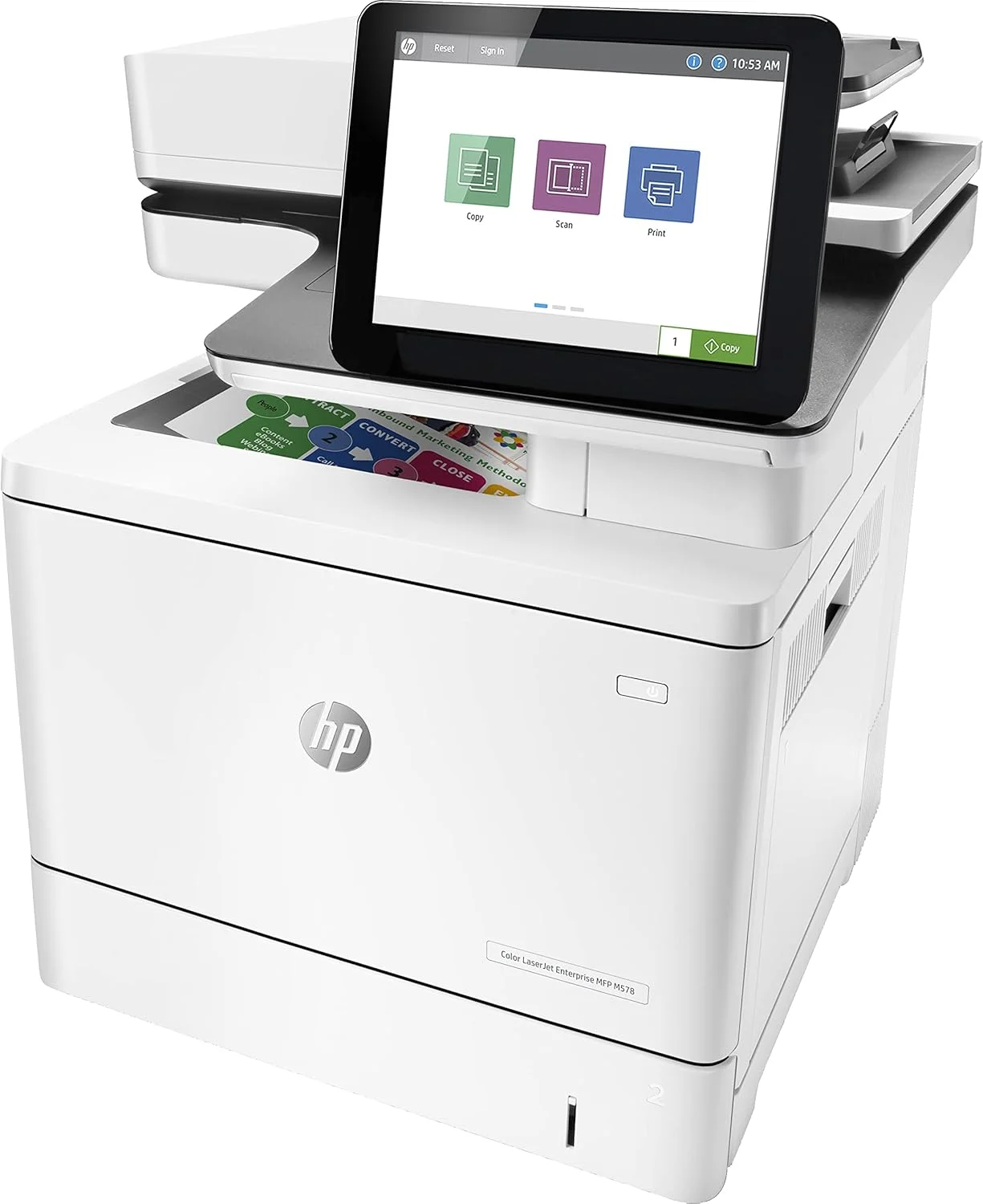 دستگاه چندکاره لیزری رنگی HP Color LaserJet Enterprise MFP M578dn (7ZU85A) با قابلیتهای پرینت، کپی، اسکن، فکس (اختیاری)، مناسب برای 5 تا 15 کاربر، ظرفیت چاپ ماهانه (A4) تا 80000 صفحه، 1 سال گارانتی دستگاه چندکاره لیزری رنگی HP Color LaserJet Enterprise MFP M578dn (7ZU85A) با قابلیتهای پرینت، کپی، اسکن، فکس (اختیاری)، مناسب برای 5 تا 15 کاربر، ظرفیت چاپ ماهانه (A4) تا 80000 صفحه، 1 سال گارانتی