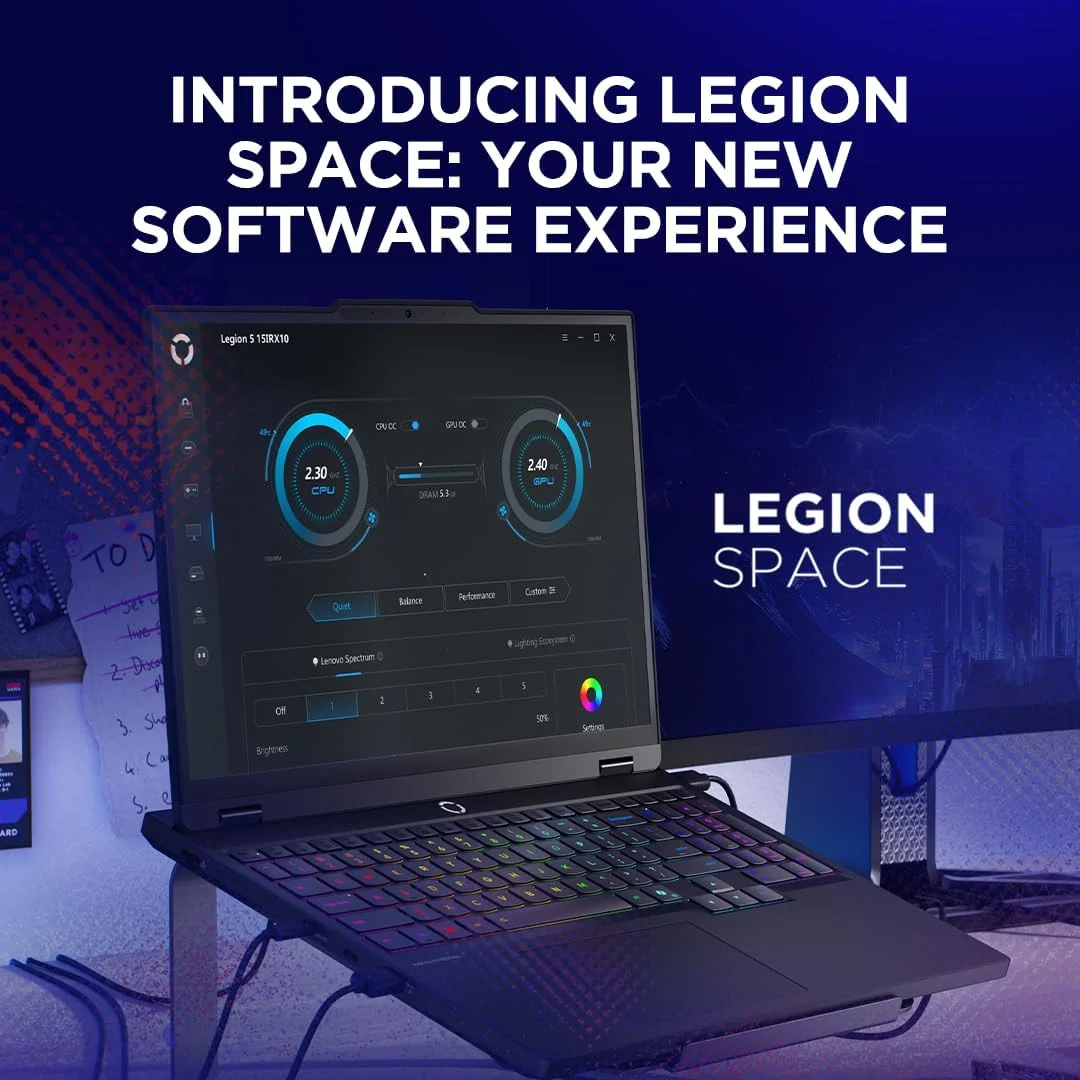 لپ تاپ گیمینگ هوش مصنوعی لنوو Legion 5 15IRX10، صفحه نمایش 15.1 اینچی WQXGA OLED 165 هرتز، پردازنده Intel Core i9-14900HX، رم 32 گیگابایتی، SSD 1 ترابایتی، کارت گرافیک RTX 5070 8 گیگابایتی GDDR7، RGB EN-ARB، ویندوز 11، مشکی [83LY0032AX] + 2 سال Premium Care