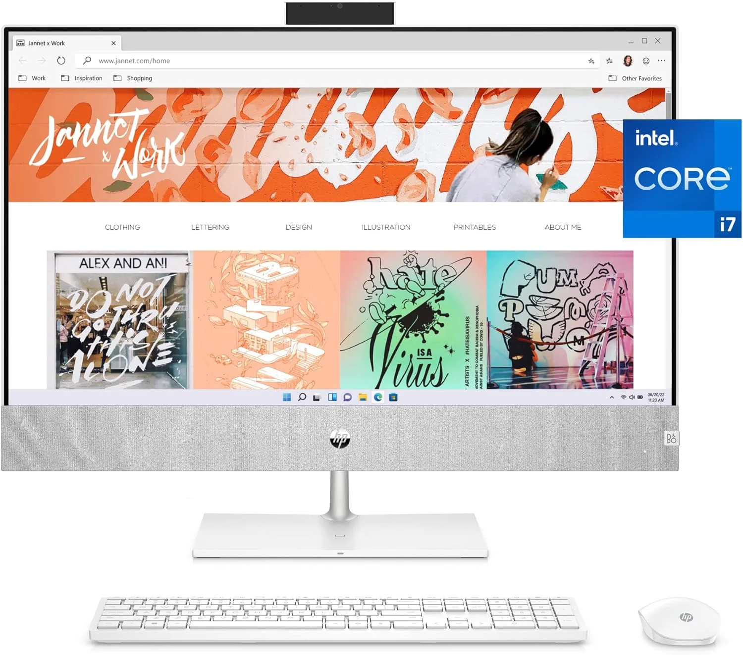 کامپیوتر همه کاره HP Pavilion، نسل دوازدهم پردازنده Intel Core i7-12700T، رم 16 گیگابایتی، SSD 256 گیگابایتی، صفحه نمایش لمسی Full HD IPS، ویندوز 11 Home، گرافیک 4K، ماوس و کیبورد بی سیم، دوربین پاپ آپ 5 مگاپیکسلی (27-CA1180، 2022)