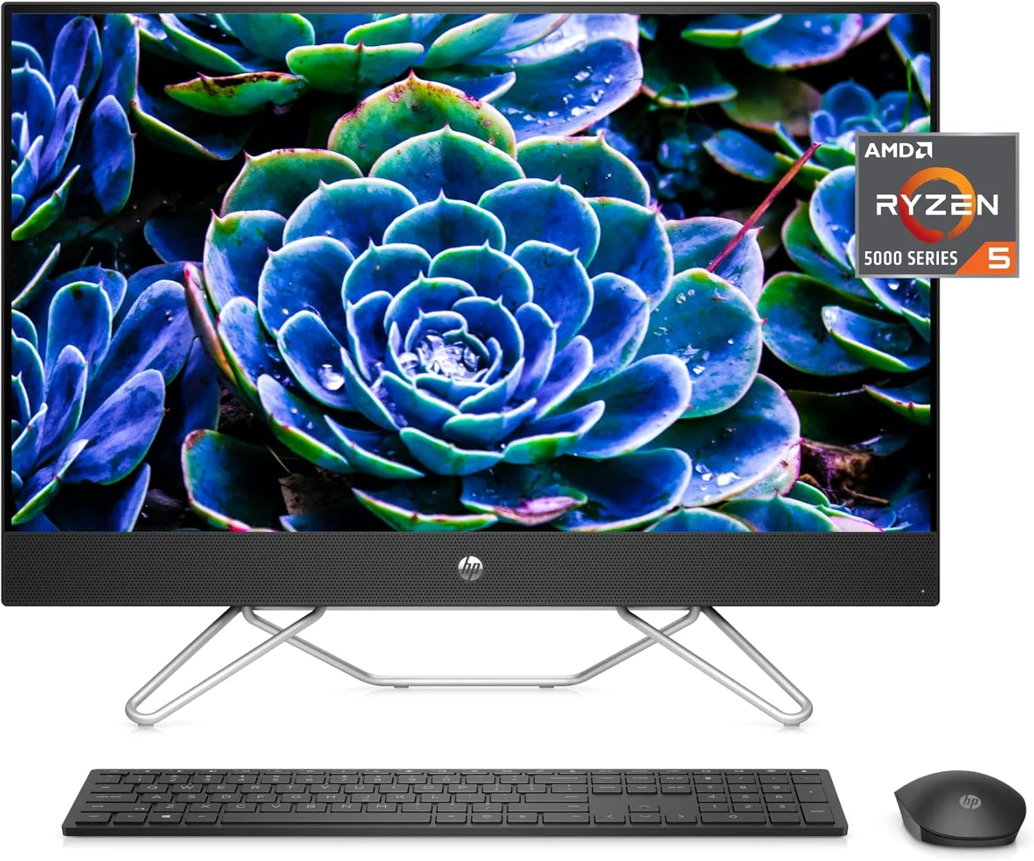 کامپیوتر رومیزی همه کاره 27 اینچی HP، AMD Ryzen 5 5500U، رم 16 گیگابایتی، SSD 512 گیگابایتی، صفحه نمایش لمسی Full HD IPS، ویندوز 11 هوم، 4 پورت USB، دوربین حریم خصوصی، میکروفون های دوگانه، کیبورد و ماوس بی سیم (27-cb0060، 2021)