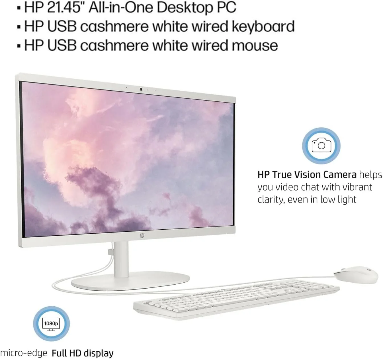 کامپیوتر همه کاره HP 2022، صفحه نمایش 21.5 اینچی FHD، پردازنده Intel Celeron J4025، رم 12 گیگابایتی، SSD 256 گیگابایتی PCIe، وب کم، WiFi، HDMI، RJ-45، کیبورد و ماوس سیمی، ویندوز 11 هوم، سفید کامپیوتر همه کاره HP 2022، صفحه نمایش 21.5 اینچی FHD، پردازنده Intel Celeron J4025، رم 12 گیگابایتی، SSD 256 گیگابایتی PCIe، وب کم، WiFi، HDMI، RJ-45، کیبورد و ماوس سیمی، ویندوز 11 هوم، سفید