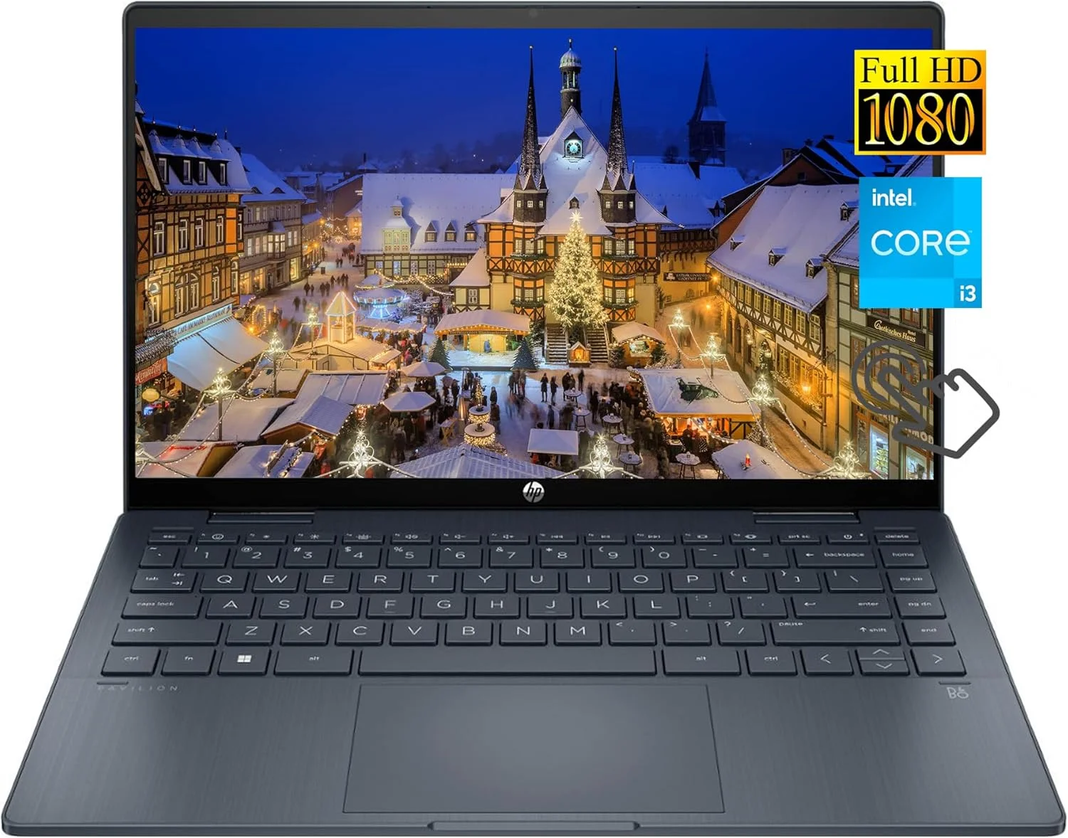 لپ تاپ ارتقا یافته HP Pavilion 2-in-1 14 FHD LED لمسی 2023، پردازنده Intel Core i3-1215U نسل دوازدهم، 8 گیگابایت رم | 512 گیگابایت SSD، HDMI، USB-C، عمر باتری طولانی، ویندوز 11، آماده برای مدرسه و تجارت، آبی، بسته نرم افزاری RK