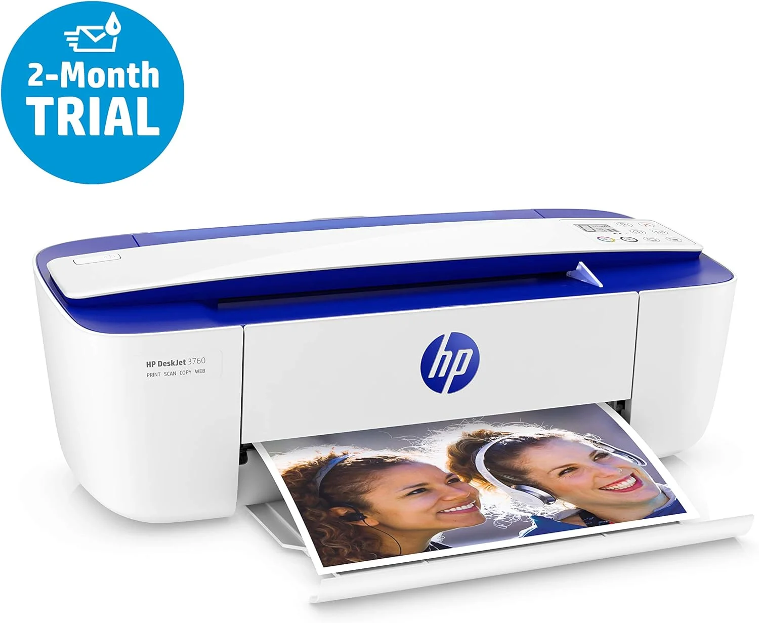 پرینتر رنگی چندکاره HP DeskJet 3760، جوهر فوری با 2 ماه دوره آزمایشی، سفید پرینتر رنگی چندکاره HP DeskJet 3760، جوهر فوری با 2 ماه دوره آزمایشی، سفید
