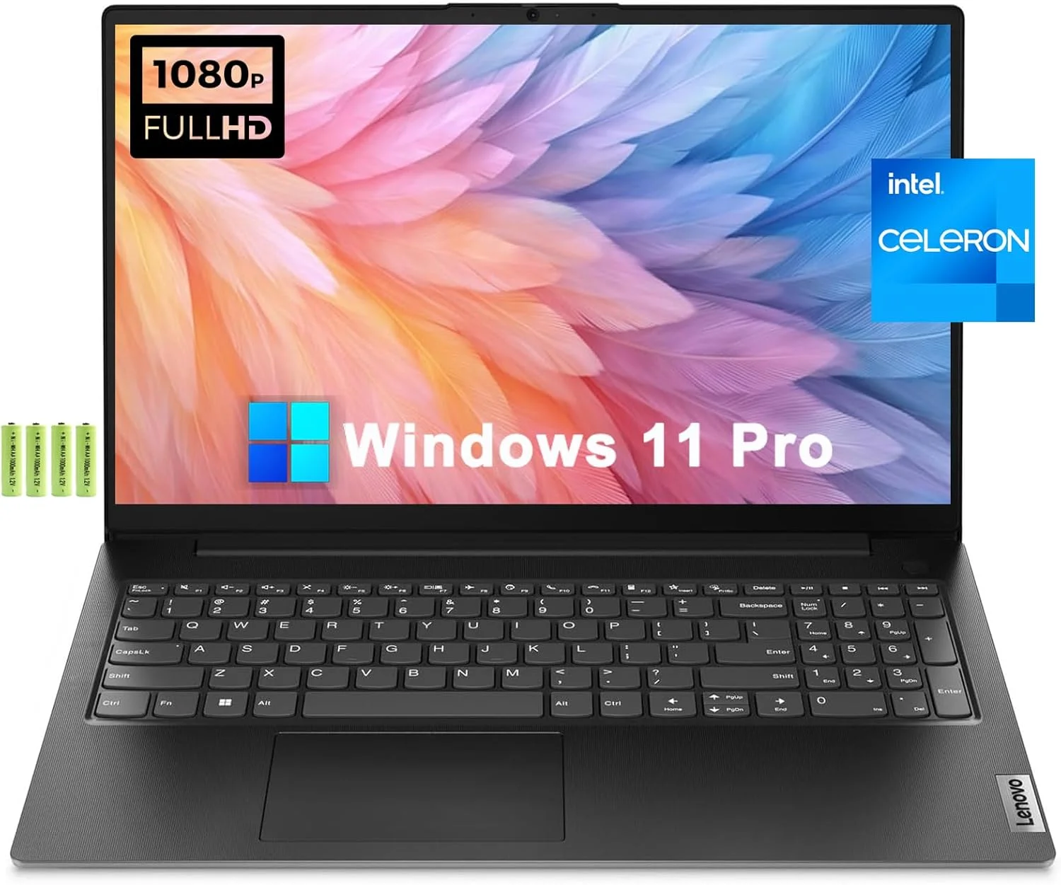 لپ تاپ تجاری و خانگی 15.6 اینچی FHD لنوو V15 Gen2، پردازنده Intel Celeron N4500، رم 16 گیگابایتی، SSD 1 ترابایتی، صفحه کلید عددی، Wi-Fi، BT 5.1، وب کم، RJ-45، HDMI، ویندوز 11 پرو، همراه با باتری