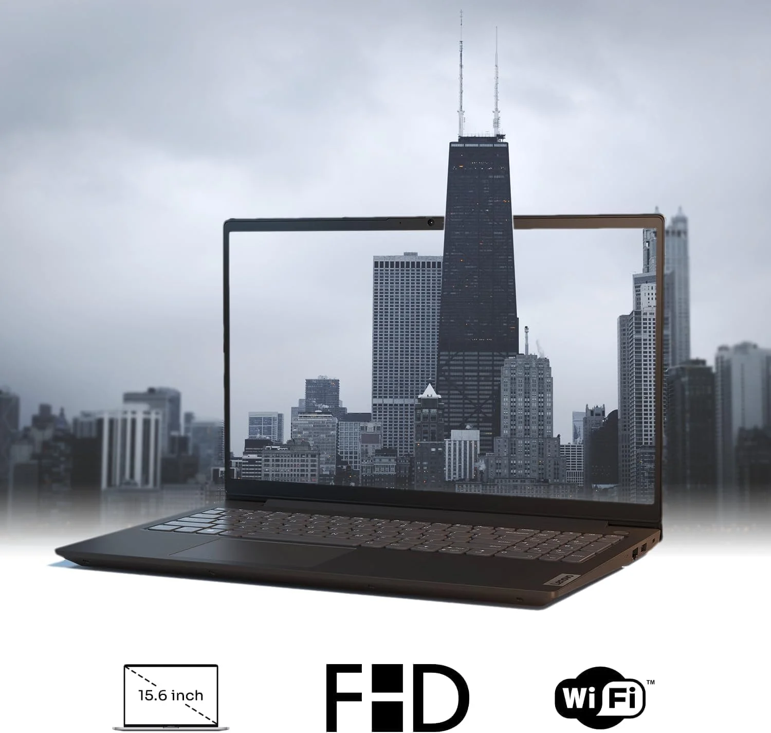 لپ تاپ تجاری لنوو V15 Gen 4، صفحه نمایش 15.6 اینچی FHD، پردازنده AMD Ryzen 5 5500U، رم 16 گیگابایتی، SSD 1 ترابایتی، وب کم، HDMI، Wi-Fi، ویندوز 11 پرو، مشکی
