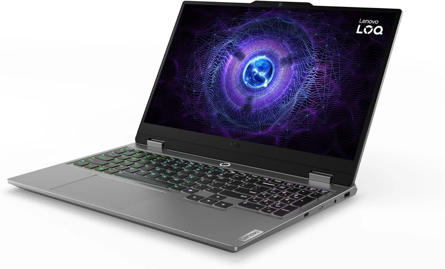 لپ تاپ گیمینگ Lenovo LOQ 15IRX9، صفحه نمایش 15.6 اینچی FHD IPS 144 هرتز، پردازنده Intel Core i7-13650HX، رم 24 گیگابایتی، SSD 512 گیگابایتی، گرافیک GeForce RTX 4050 6 گیگابایتی، کیبورد ENG با نور پس زمینه سفید، خاکستری لونا