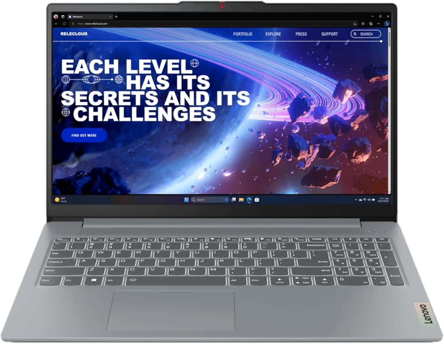 لپ تاپ لنوو IdeaPad Slim 3i، صفحه نمایش 15.3 اینچی FHD، پردازنده Intel Core i5-13420H، رم 16 گیگابایتی، حافظه SSD 512 گیگابایتی، رزولوشن 1920x1080 پیکسل، ویندوز 11، خاکستری Luna، کیبورد با نور پس زمینه (1 سال گارانتی مرکز خدمات)
