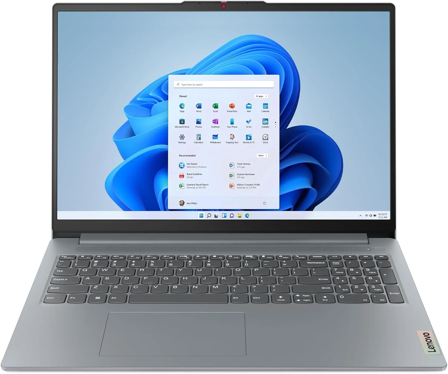 لپ تاپ لنوو IdeaPad Slim 3 15IAH8، نمایشگر 15.6 اینچی FHD IPS، پردازنده Intel i5-12450H، رم 16 گیگابایتی، SSD 1 ترابایتی، گرافیک یکپارچه Intel UHD، کیبورد انگلیسی-عربی، ویندوز 11، خاکستری قطبی [83ER00FUAX]
