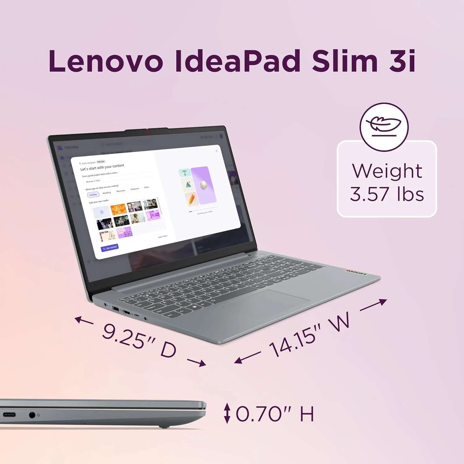 لپ تاپ لنوو IdeaPad Slim 3i، صفحه نمایش 15.3 اینچی FHD، پردازنده Intel Core i5-13420H، رم 16 گیگابایتی، حافظه SSD 512 گیگابایتی، رزولوشن 1920x1080 پیکسل، ویندوز 11، خاکستری Luna، کیبورد با نور پس زمینه (1 سال گارانتی مرکز خدمات) لپ تاپ لنوو IdeaPad Slim 3i، صفحه نمایش 15.3 اینچی FHD، پردازنده Intel Core i5-13420H، رم 16 گیگابایتی، حافظه SSD 512 گیگابایتی، رزولوشن 1920x1080 پیکسل، ویندوز 11، خاکستری Luna، کیبورد با نور پس زمینه (1 سال گارانتی مرکز خدمات)