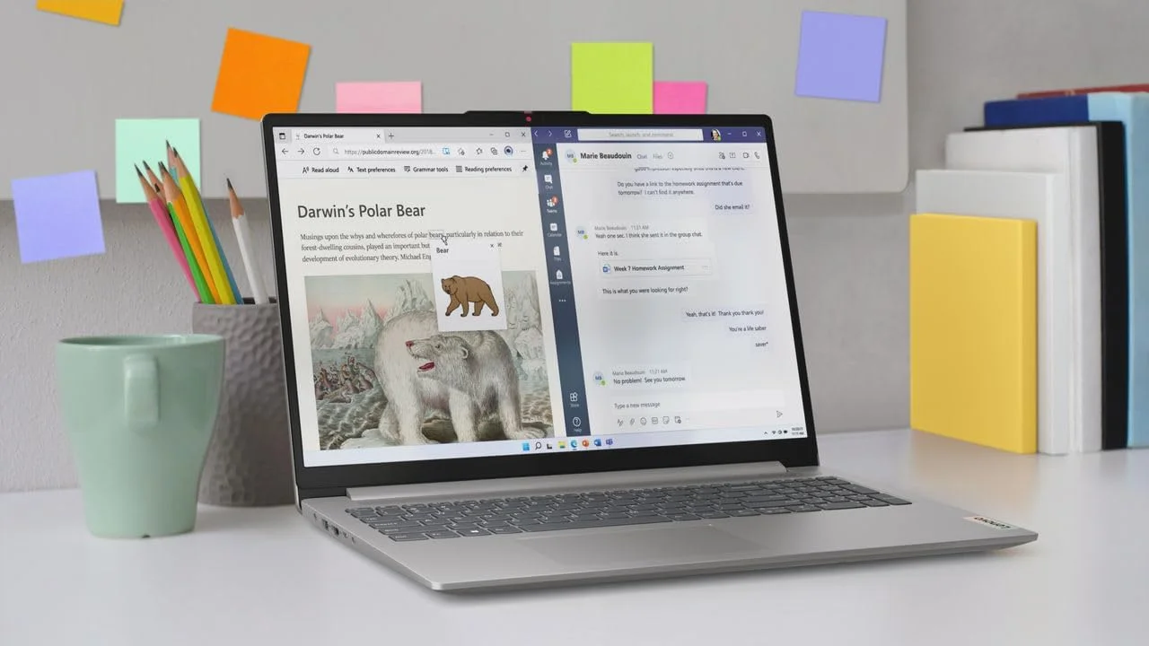 لپ تاپ لنوو IdeaPad Slim 3 15IRH8 با صفحه نمایش 15.6 اینچی FHD، پردازنده Intel i7-13620H، رم 16 گیگابایتی، SSD 512 گیگابایتی، گرافیک Intel UHD، کیبورد عربی-انگلیسی با نور پس زمینه، ویندوز 11، خاکستری قطبی - [83EM003HAX]