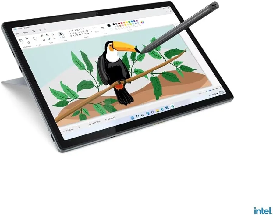 لپ تاپ 2 در 1 لنوو IdeaPad Duet 5 12IRU8 به همراه قلم و کیبورد، نمایشگر لمسی 12.4 اینچی 2.5K، پردازنده Intel Core i7-1355U، رم 8 گیگابایتی، حافظه SSD 512 گیگابایتی، گرافیک Intel Iris Xe، ویندوز 11، انگلیسی-عربی، خاکستری طوفانی - [83B3002AAX]