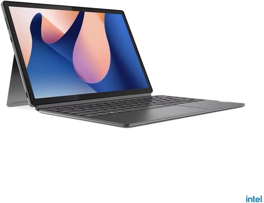لپ تاپ 2 در 1 لنوو IdeaPad Duet 5 12IRU8 به همراه قلم و کیبورد، نمایشگر لمسی 12.4 اینچی 2.5K، پردازنده Intel Core i7-1355U، رم 8 گیگابایتی، حافظه SSD 512 گیگابایتی، گرافیک Intel Iris Xe، ویندوز 11، انگلیسی-عربی، خاکستری طوفانی - [83B3002AAX]