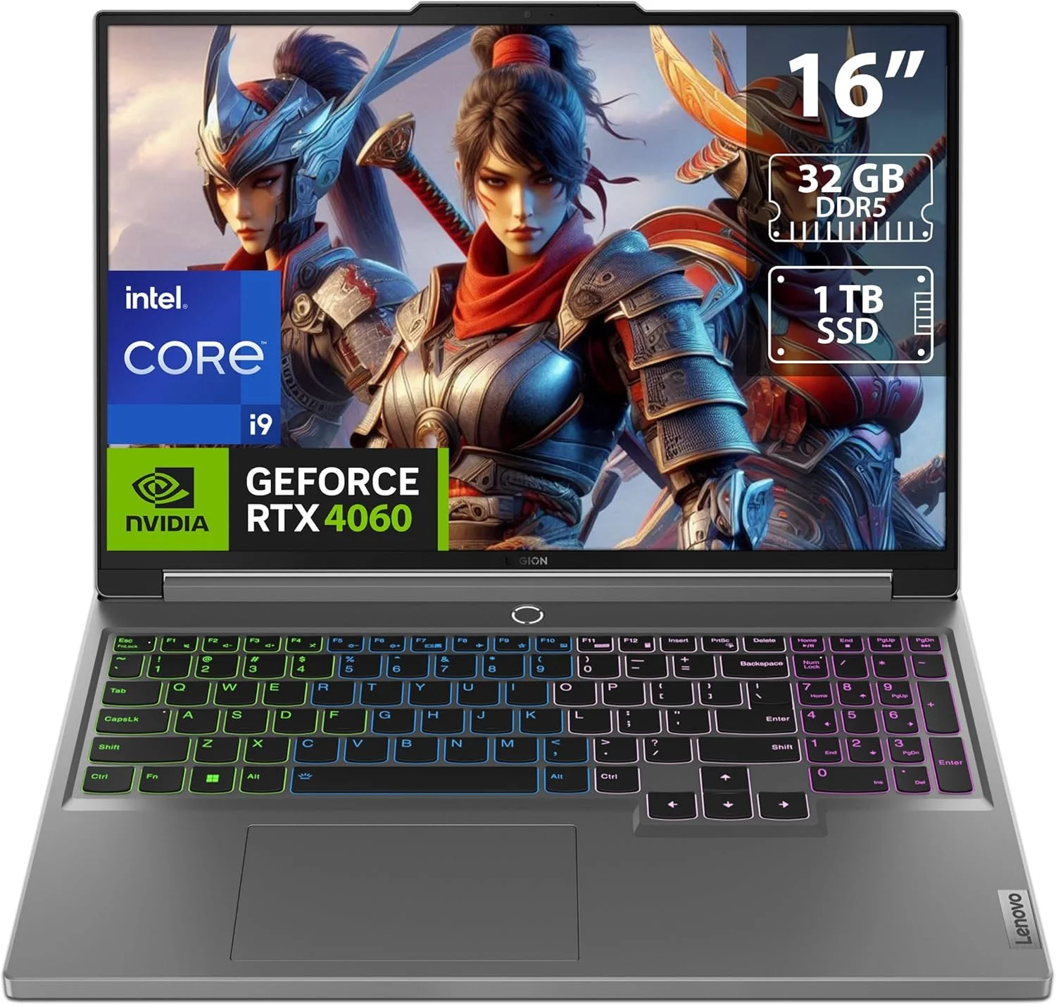 لپ تاپ گیمینگ لنوو Legion 5 16IRX9، مجهز به تراشه هوش مصنوعی LA1 برای عملکرد بهبود یافته، صفحه نمایش 16 اینچی WQXGA (2560x1600) 165 هرتز، پردازنده Intel® Core™ i9-14900HX، رم 32 گیگابایتی DDR5، حافظه SSD 1 ترابایتی، کارت گرافیک NVIDIA® RTX™ 4060 8GB، ویندوز 11 هوم - خاکستری لونا