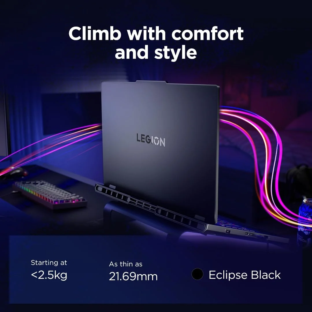 لپ تاپ گیمینگ لنوو Legion Pro 5 16IAX10 AI، نمایشگر 16 اینچی WQXGA OLED 165Hz، پردازنده Intel Core Ultra 9 275HX، رم 32 گیگابایتی، SSD 1 ترابایتی، کارت گرافیک NVIDIA RTX 5070 8GB، نور پس زمینه RGB EN-ARB، ویندوز 11، مشکی [83F3001YAX] + 2 سال گارانتی Premium Care