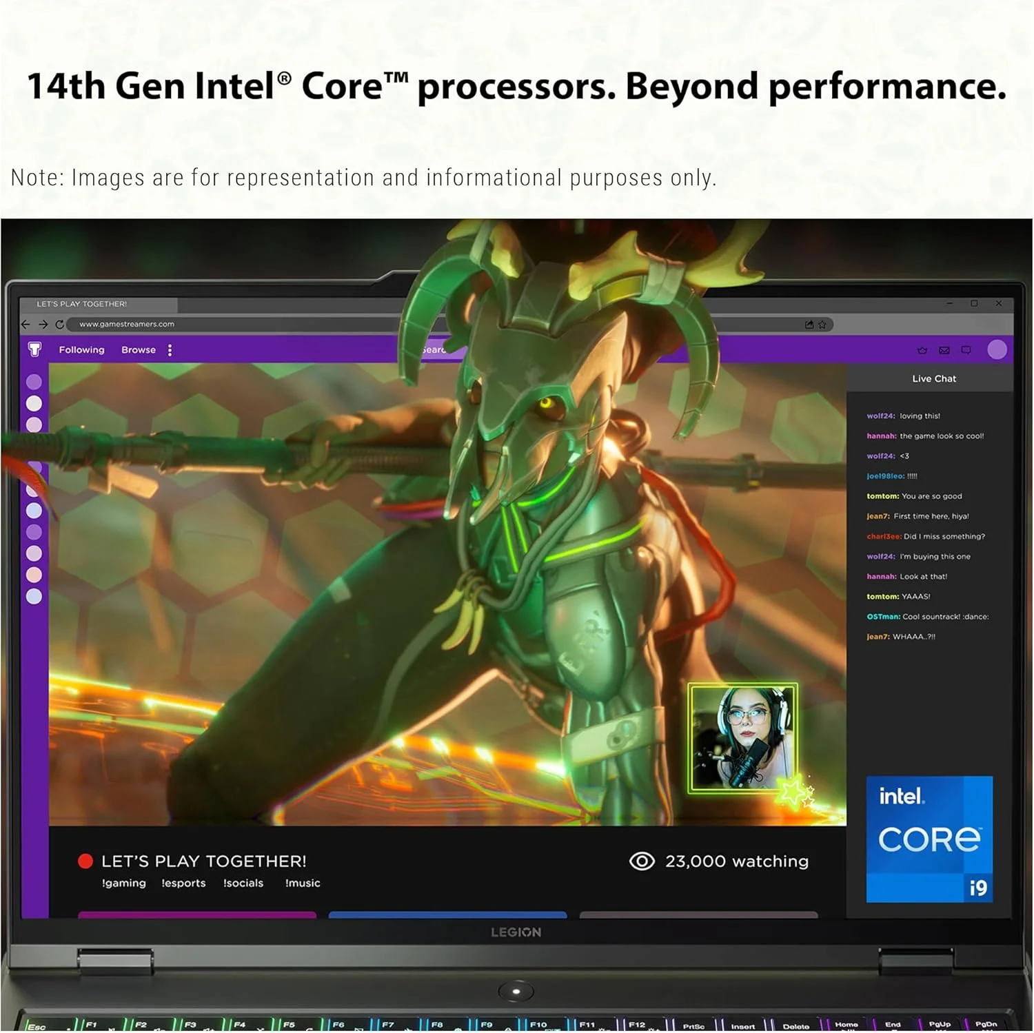 لپ تاپ گیمینگ لنوو Legion Pro 5i Gen 9، پردازنده Intel i9-14900HX، رم 64 گیگابایتی DDR5، حافظه SSD 2 ترابایتی PCIe، صفحه نمایش 16 اینچی WQXGA (2560x1600)، کارت گرافیک Nvidia G-Force RTX 4070، کیبورد RGB، ویندوز 11 پرو