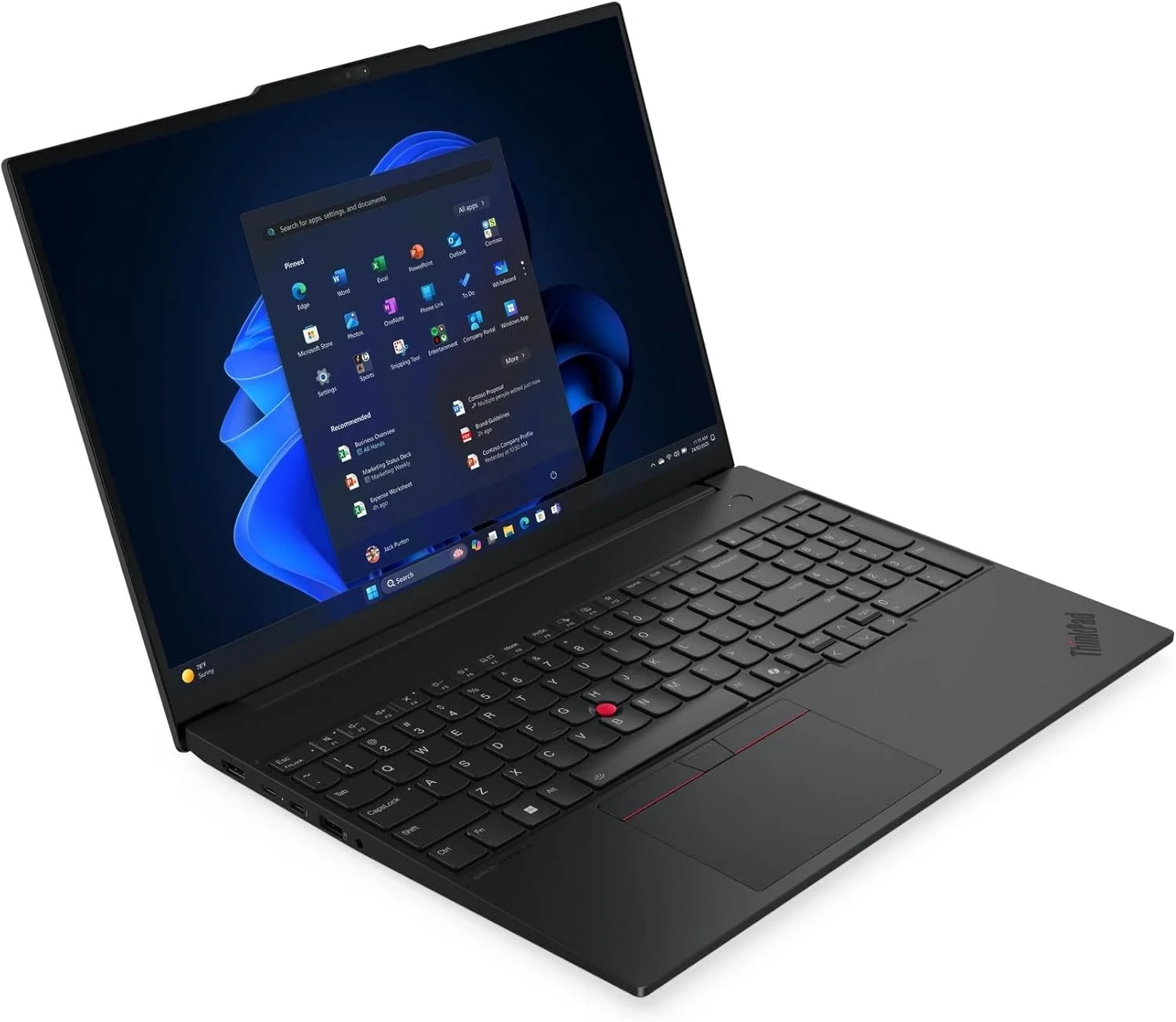 لپ تاپ تجاری لنوو ThinkPad E16 Gen 3، نمایشگر 16 اینچی WUXGA، پردازنده Intel Core Ultra 7 255H، رم 16 گیگابایتی DDR5، حافظه SSD 512 گیگابایتی، گرافیک Intel Arc، کیبورد با نور پس زمینه انگلیسی/عربی، مشکی