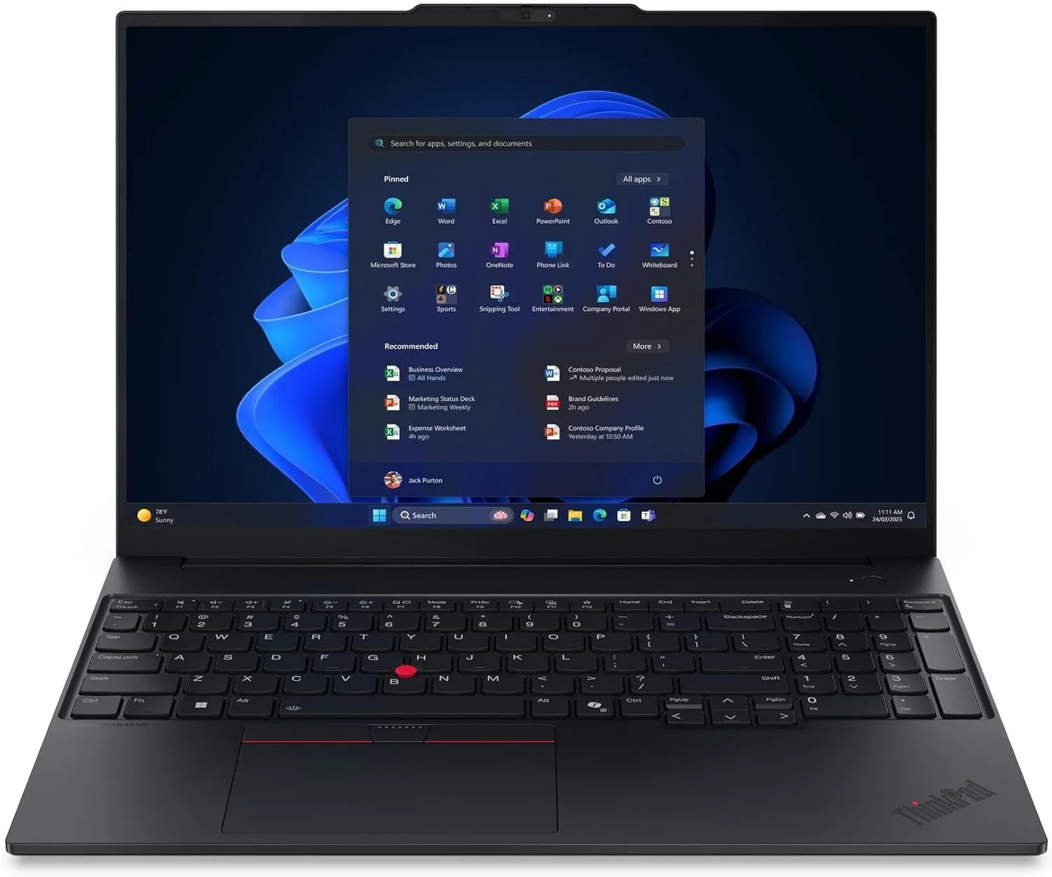 لپ تاپ تجاری لنوو ThinkPad E16 Gen 3، نمایشگر 16 اینچی WUXGA، پردازنده Intel Core Ultra 7 255H، رم 16 گیگابایتی DDR5، حافظه SSD 512 گیگابایتی، گرافیک Intel Arc، کیبورد با نور پس زمینه انگلیسی/عربی، مشکی