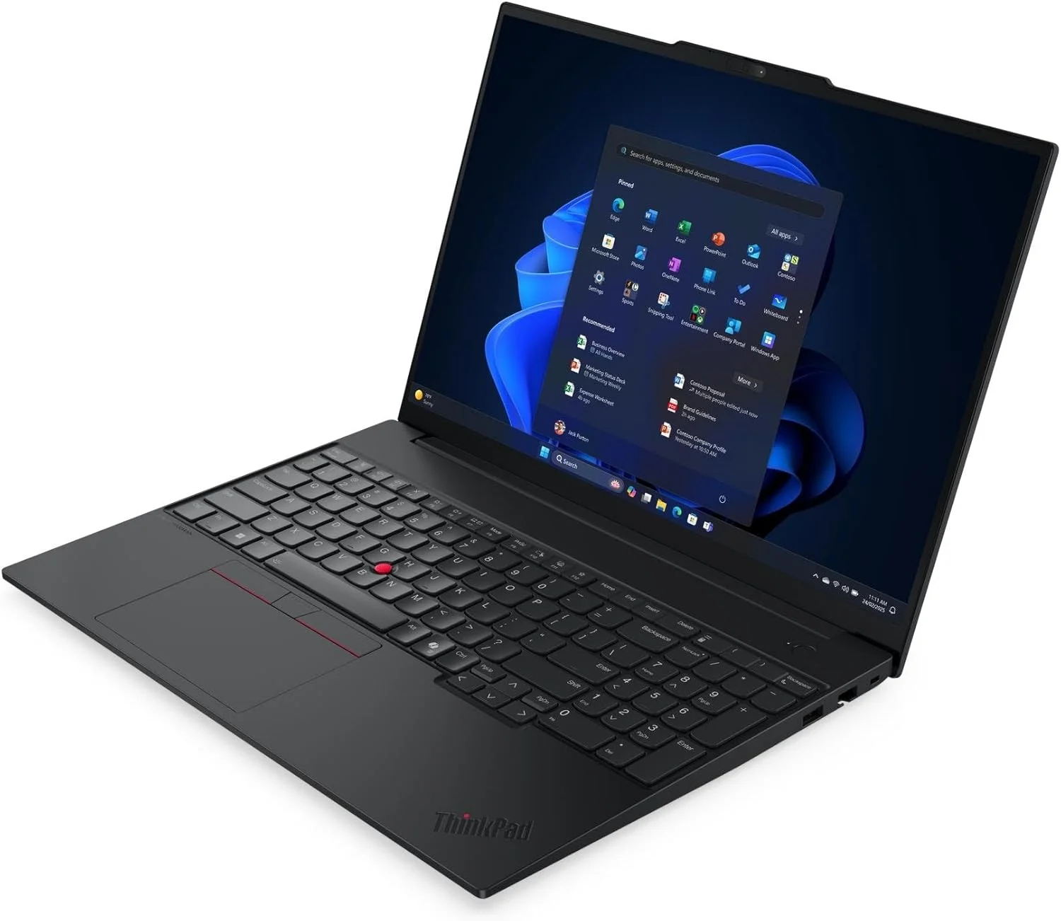 لپ تاپ تجاری لنوو ThinkPad E16 Gen 3، نمایشگر 16 اینچی WUXGA، پردازنده Intel Core Ultra 7 255H، رم 16 گیگابایتی DDR5، حافظه SSD 512 گیگابایتی، گرافیک Intel Arc، کیبورد با نور پس زمینه انگلیسی/عربی، مشکی