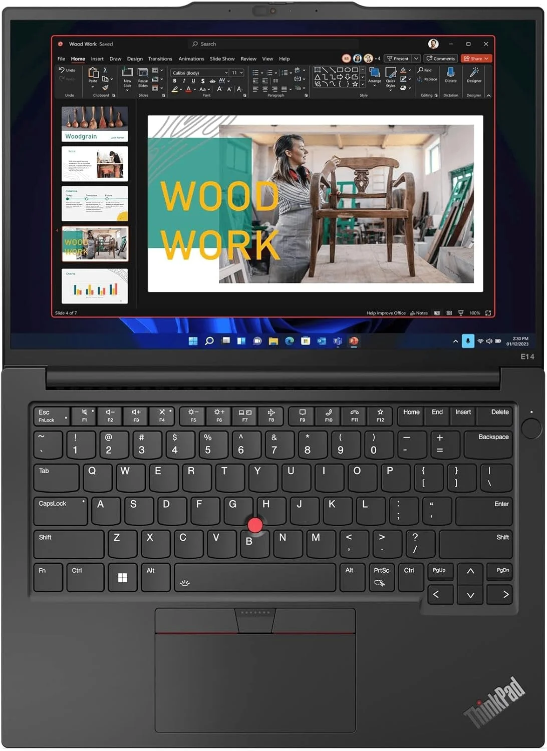 لپ تاپ تجاری لنوو ThinkPad E14 Gen 5، صفحه نمایش 14 اینچی WUXGA IPS، پردازنده AMD Ryzen 5 7430U، رم 16 گیگابایتی DDR4، حافظه SSD 512 گیگابایتی، گرافیک AMD Radeon، کیبورد انگلیسی با نور پس زمینه، مشکی گرافیتی