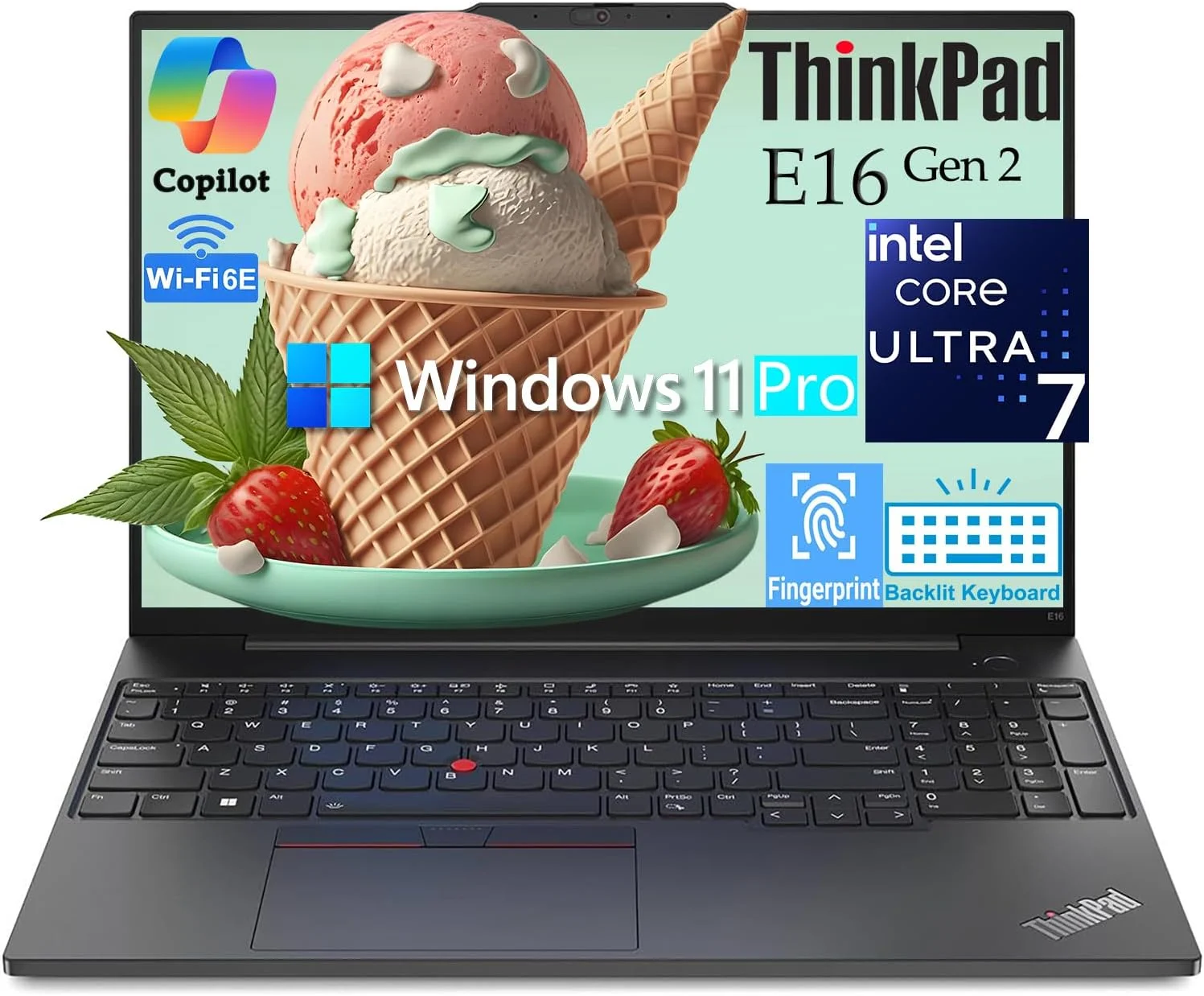 لپ تاپ هوش مصنوعی تجاری لنوو ThinkPad E16 Gen 3 (صفحه نمایش 16 اینچی FHD+ ضد انعکاس نور، پردازنده Intel Core Ultra 7 255H (بهتر از CORE 7-155H)، رم 64 گیگابایتی DDR5، حافظه SSD 2 ترابایتی) حسگر اثر انگشت، نور پس زمینه صفحه کلید، وب کم، ویندوز 11 پرو، مشکی