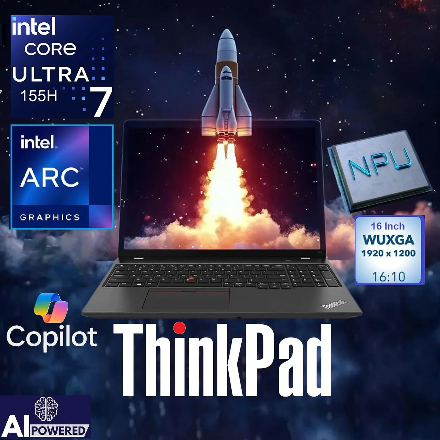 لپ تاپ تجاری هوش مصنوعی Lenovo ThinkPad E16 Gen 2 با صفحه نمایش 16 اینچی FHD+، پردازنده 16 هسته ای Intel Ultra 7 155H (بهتر از Ultra 7 255U)، گرافیک Arc، رم 32 گیگابایتی DDR5، حافظه SSD 1 ترابایتی PCIe، وای فای 6E، کیبورد با نور پس زمینه، FR، ویندوز 11 پرو، AZ-XUT