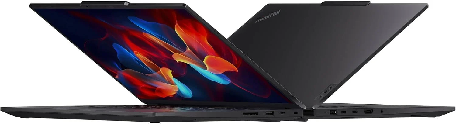 لپ تاپ هوش مصنوعی Lenovo ThinkPad P1 Gen 7، پردازنده Intel Ultra 9 185H vPro، کارت گرافیک NVIDIA RTX 3000 Ada، رم 64 گیگابایتی، SSD 4 ترابایتی، صفحه نمایش 16 اینچی 4K OLED (3840 x 2400) IPS، ضد تابش نور، لمسی، دوربین 5 مگاپیکسلی RGB+IR، Wi-Fi 7، ویندوز 11 پرو