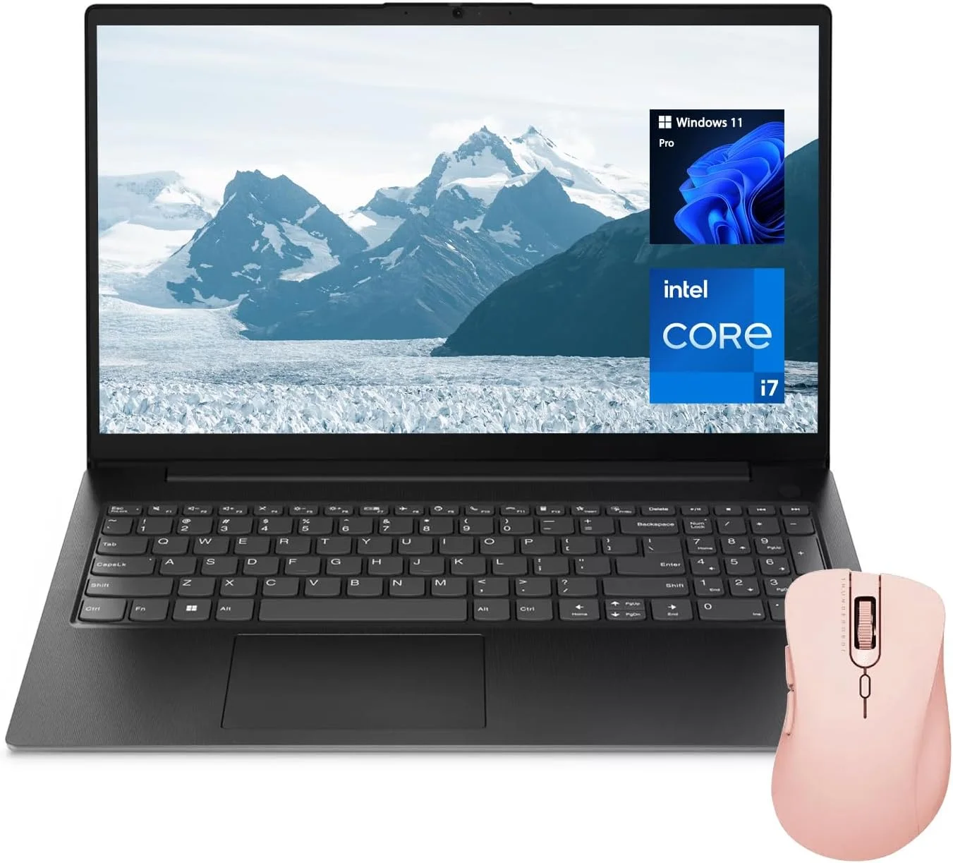لپ تاپ پریمیوم لنوو V15 برای کار و تجارت، صفحه نمایش 15.6 اینچی FHD، پردازنده نسل سیزدهم اینتل i7-13620H، رم 16 گیگابایتی، SSD 1 ترابایتی، وب کم، HDMI، Wi-Fi 6، ویندوز 11 پرو، مشکی، همراه با ماوس بی سیم Thunderobot